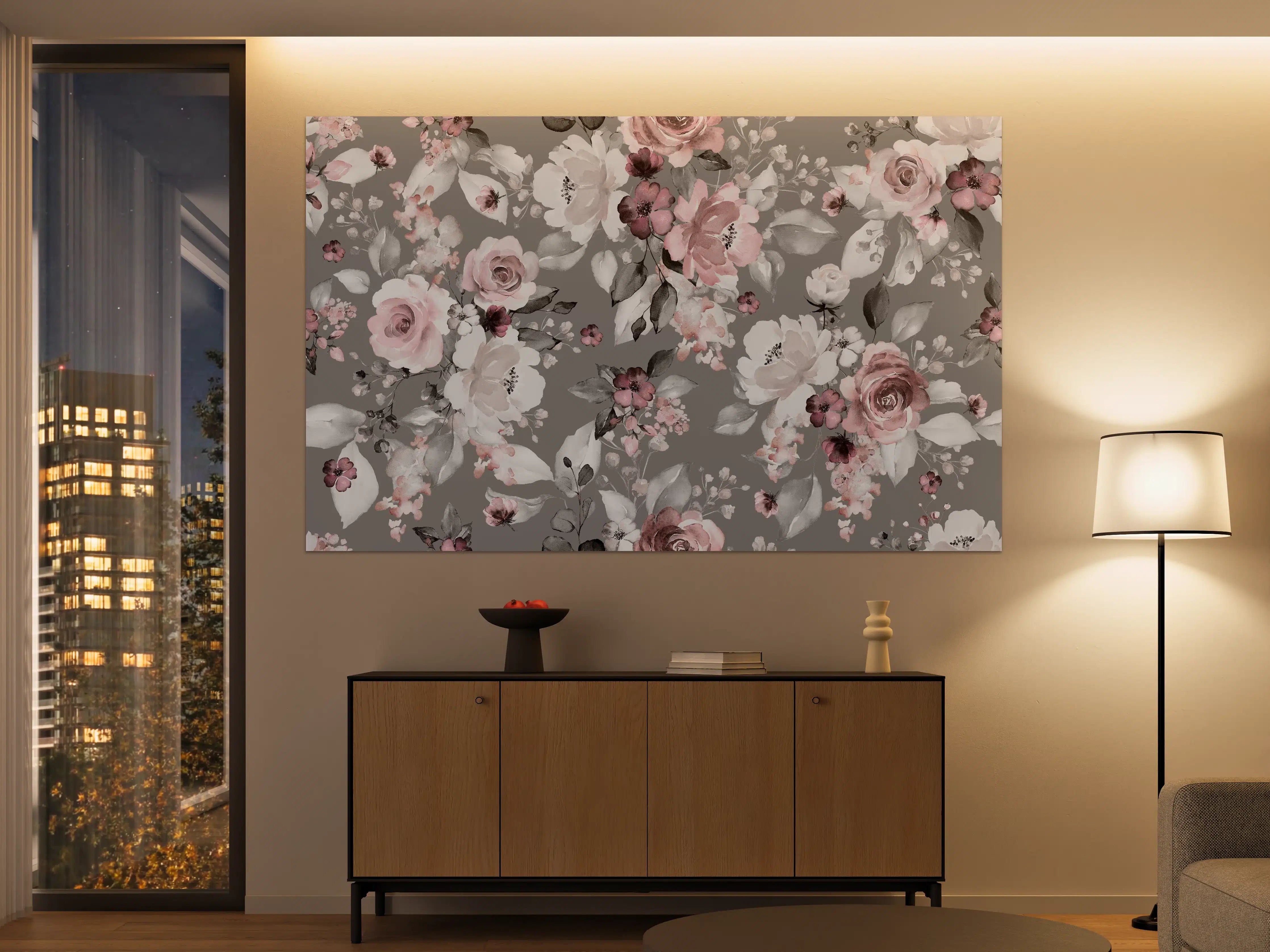 Große Wandbilder - Frühlingsblumen im Tapeten-Stil
