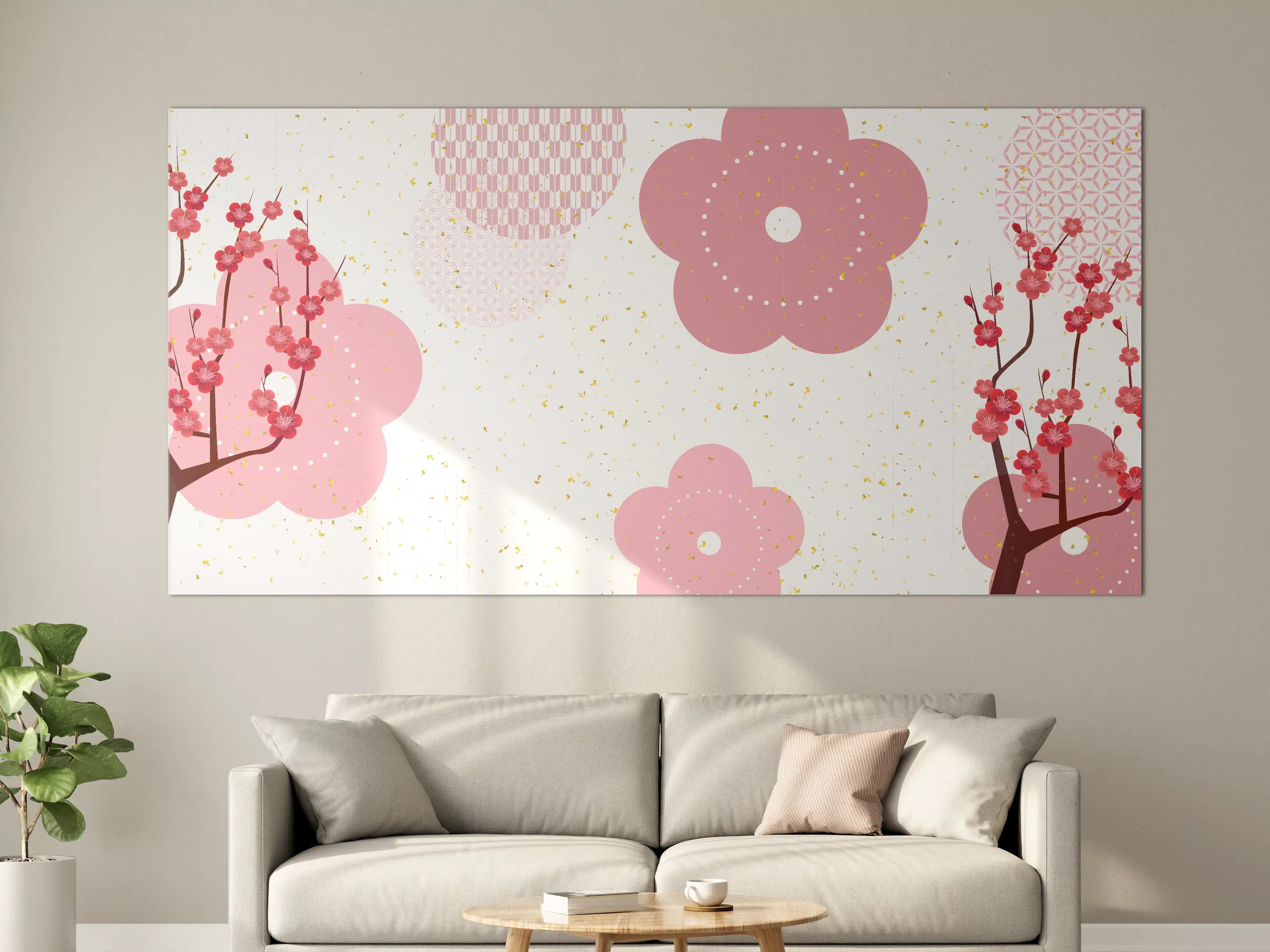 Große Wandbilder - Frühlingshaftes Kirschblüten-Design