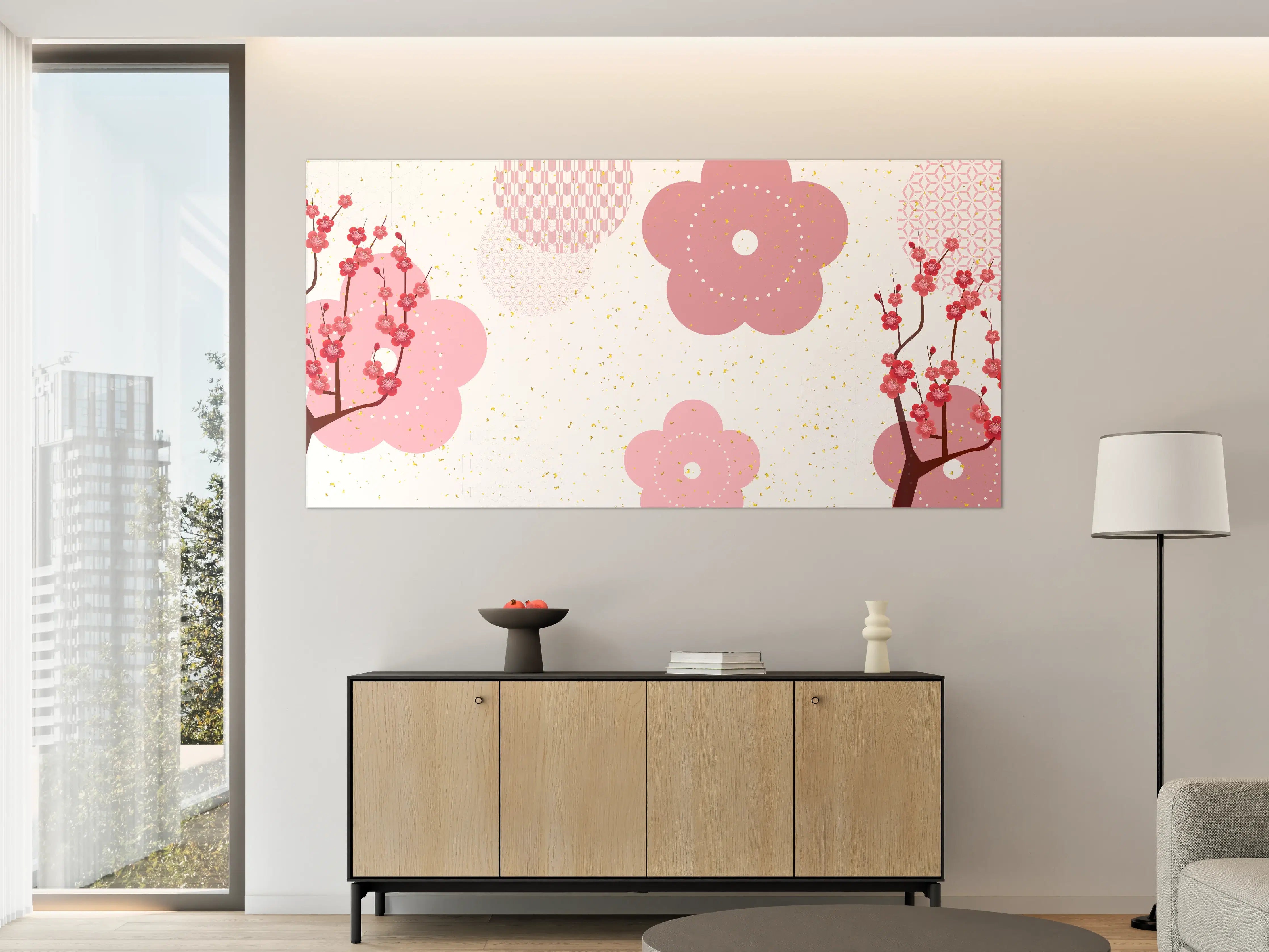 Große Wandbilder - Frühlingshaftes Kirschblüten-Design
