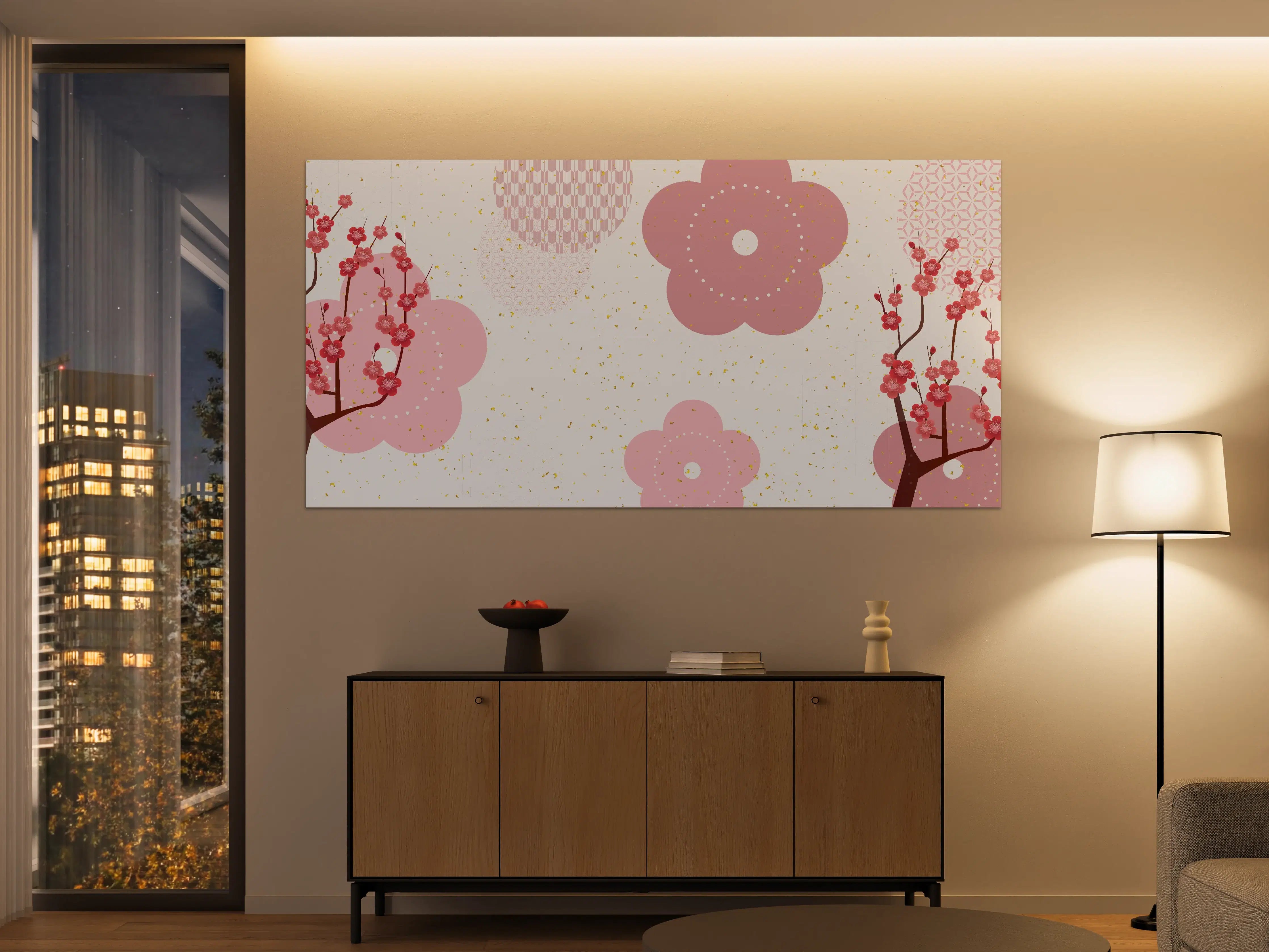 Große Wandbilder - Frühlingshaftes Kirschblüten-Design