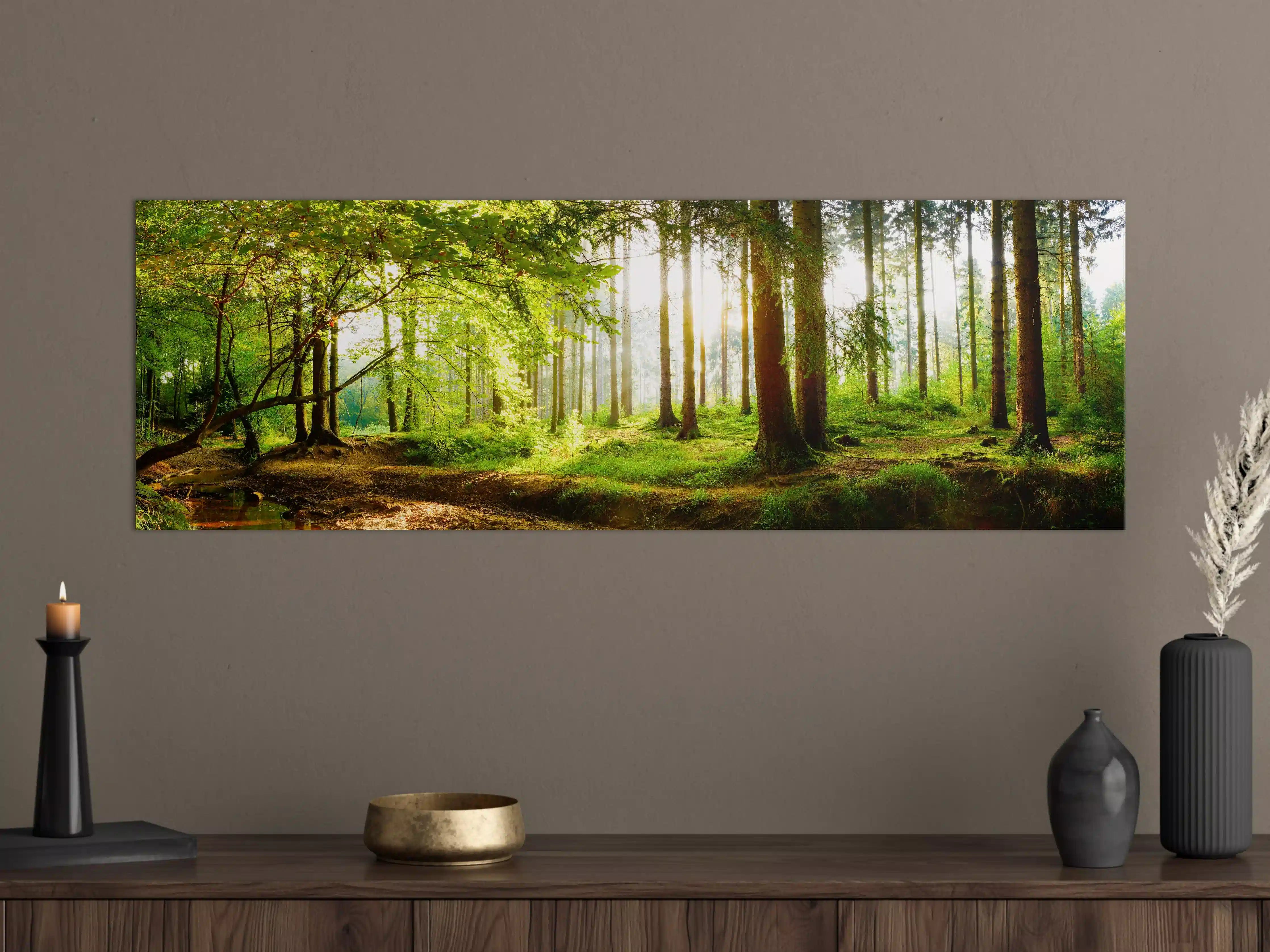 Große Wandbilder - Frühlingswald mit Sonnenschein