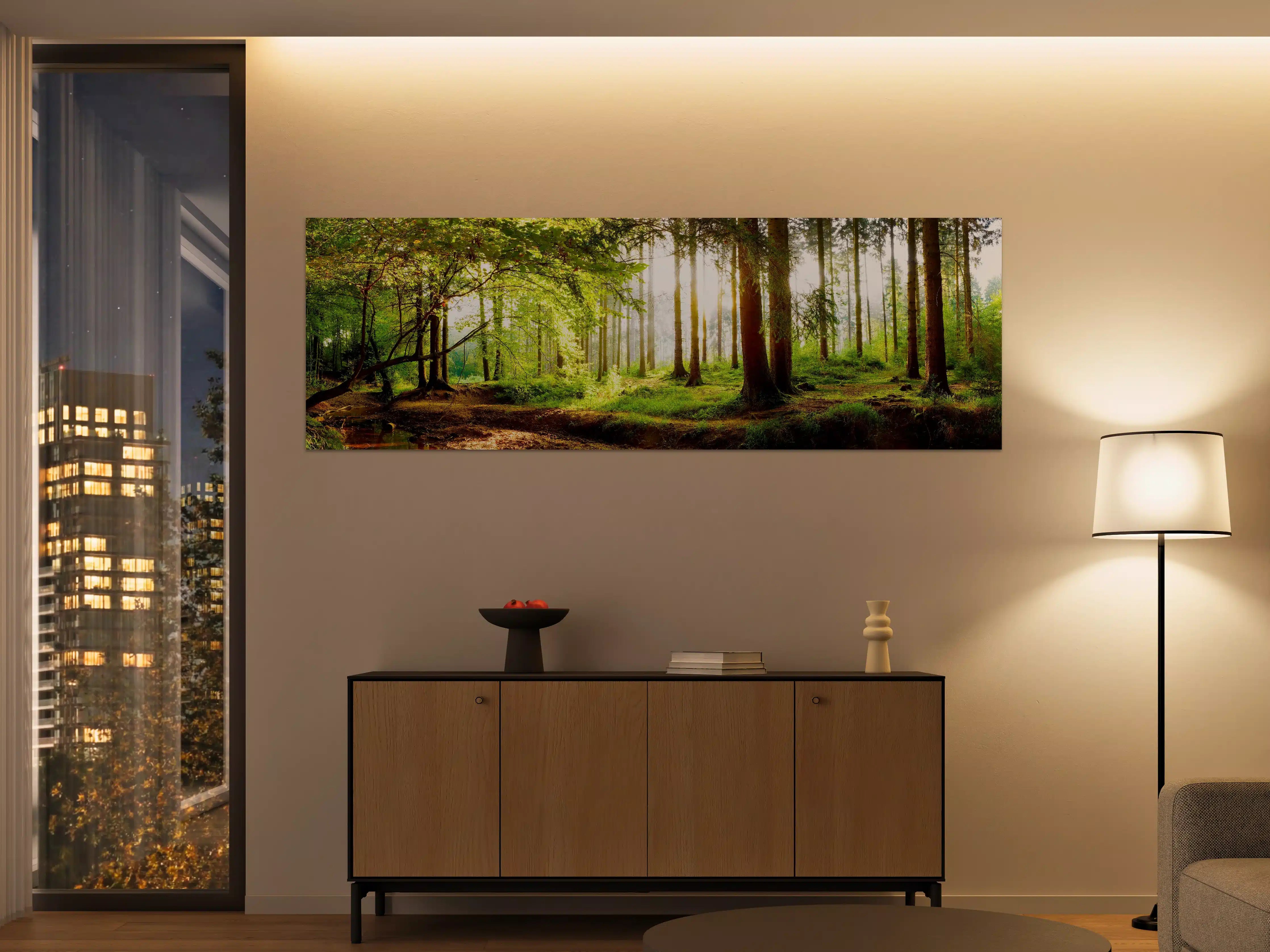 Große Wandbilder - Frühlingswald mit Sonnenschein