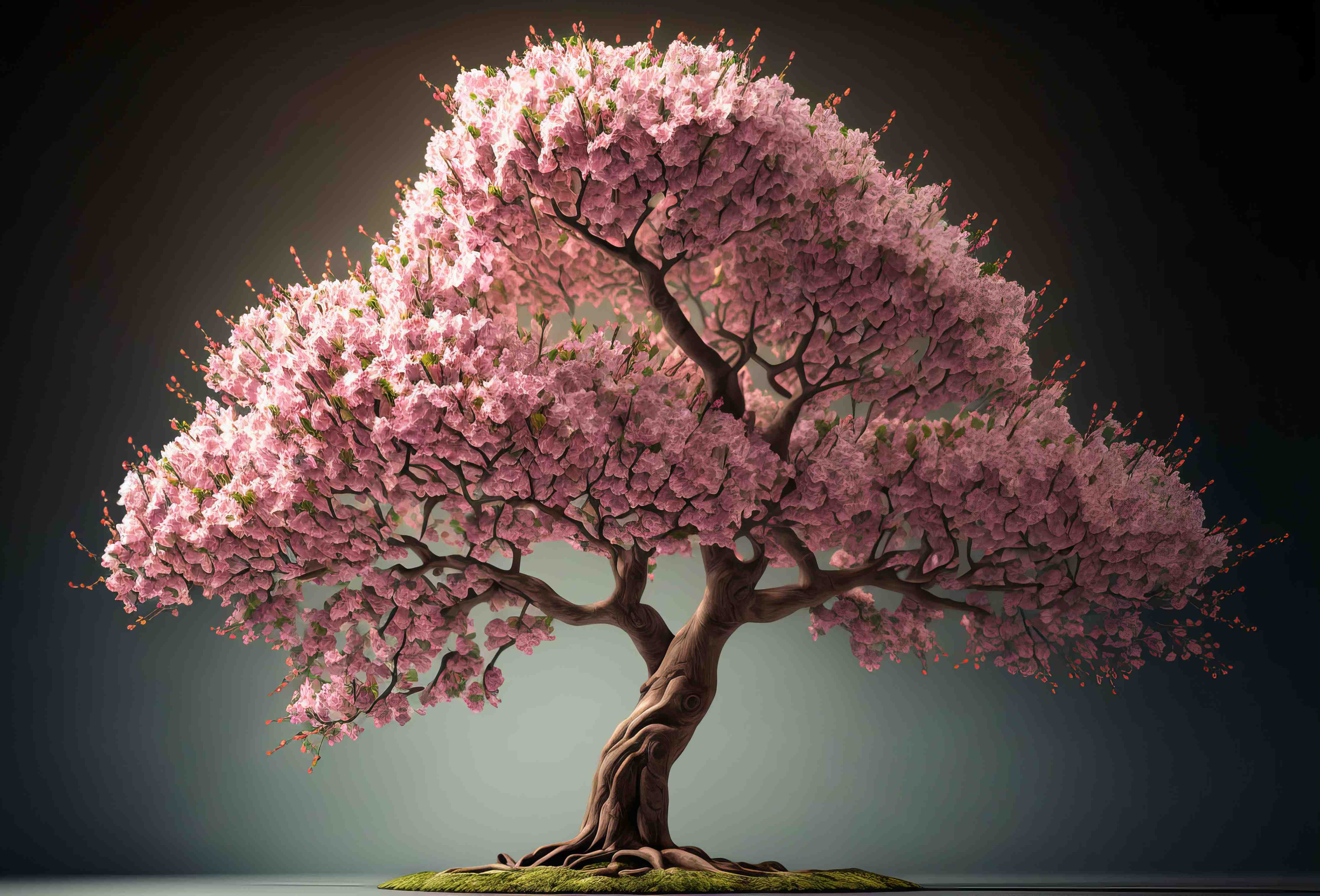 Große Wandbilder-Frühlingszeit Kirschblüte Sakura Baum - KI generiert