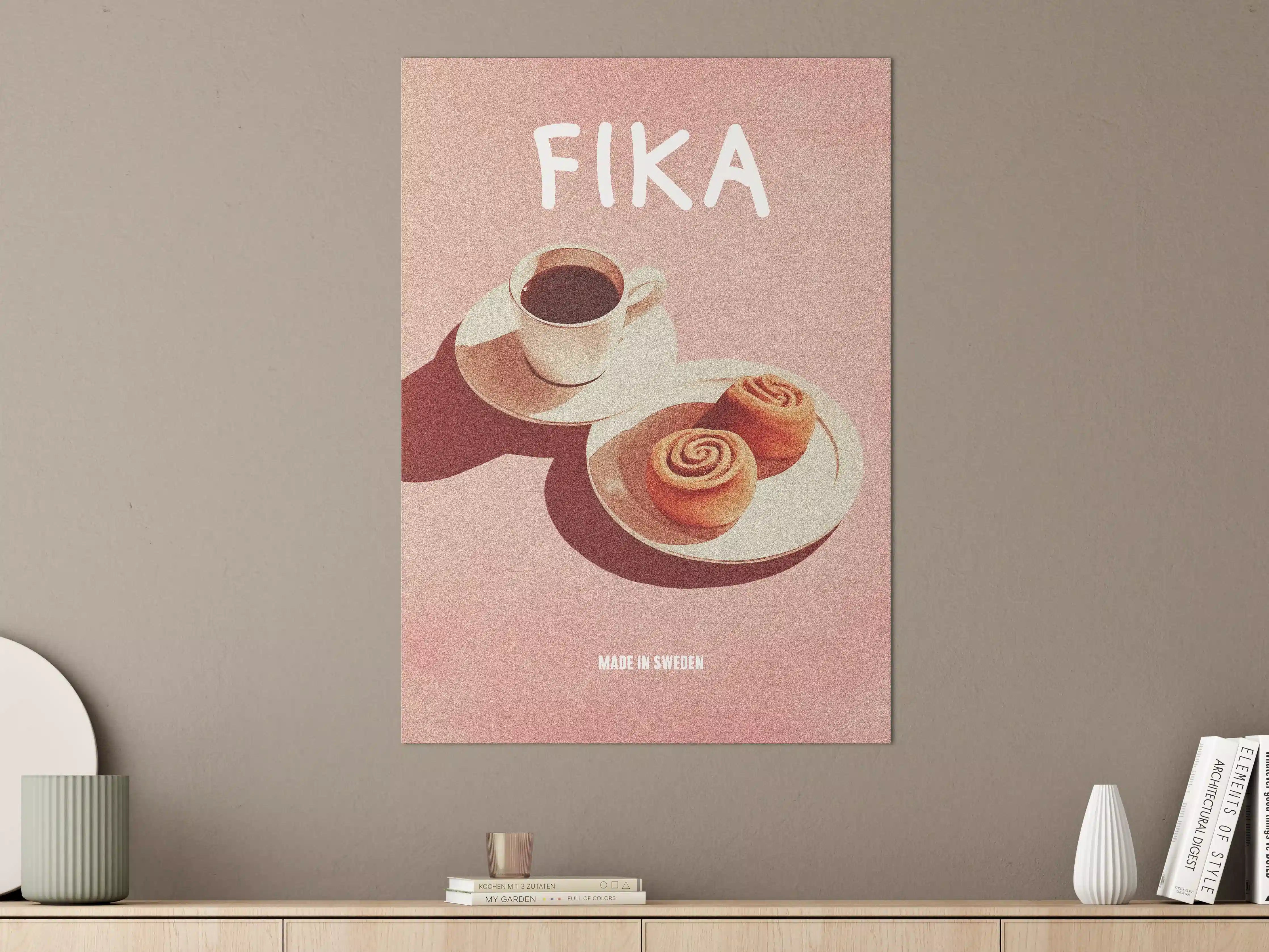 Große Wandbilder - Frühstück mit Kaffee und Zimtschnecken