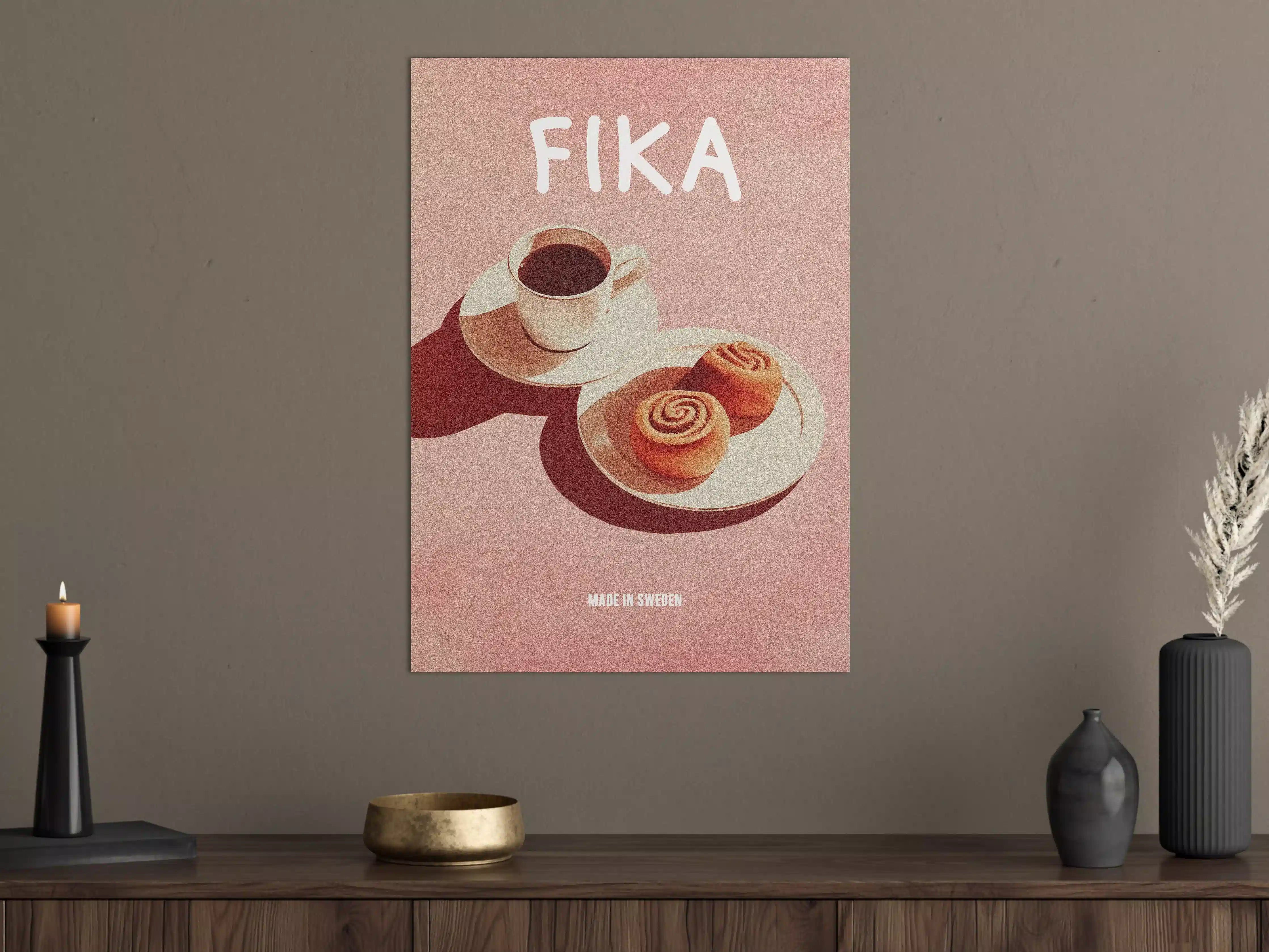 Große Wandbilder - Frühstück mit Kaffee und Zimtschnecken