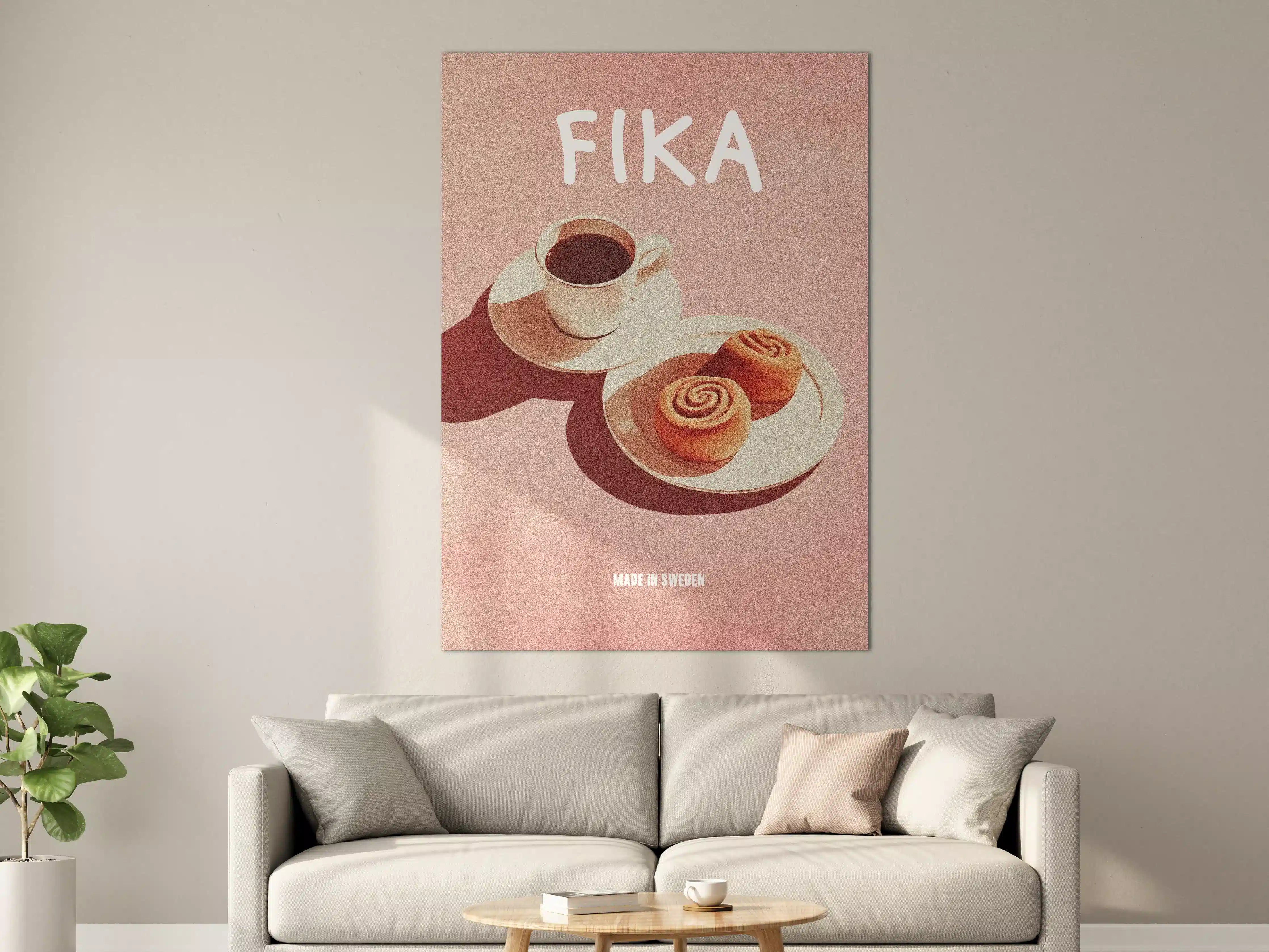 Große Wandbilder - Frühstück mit Kaffee und Zimtschnecken