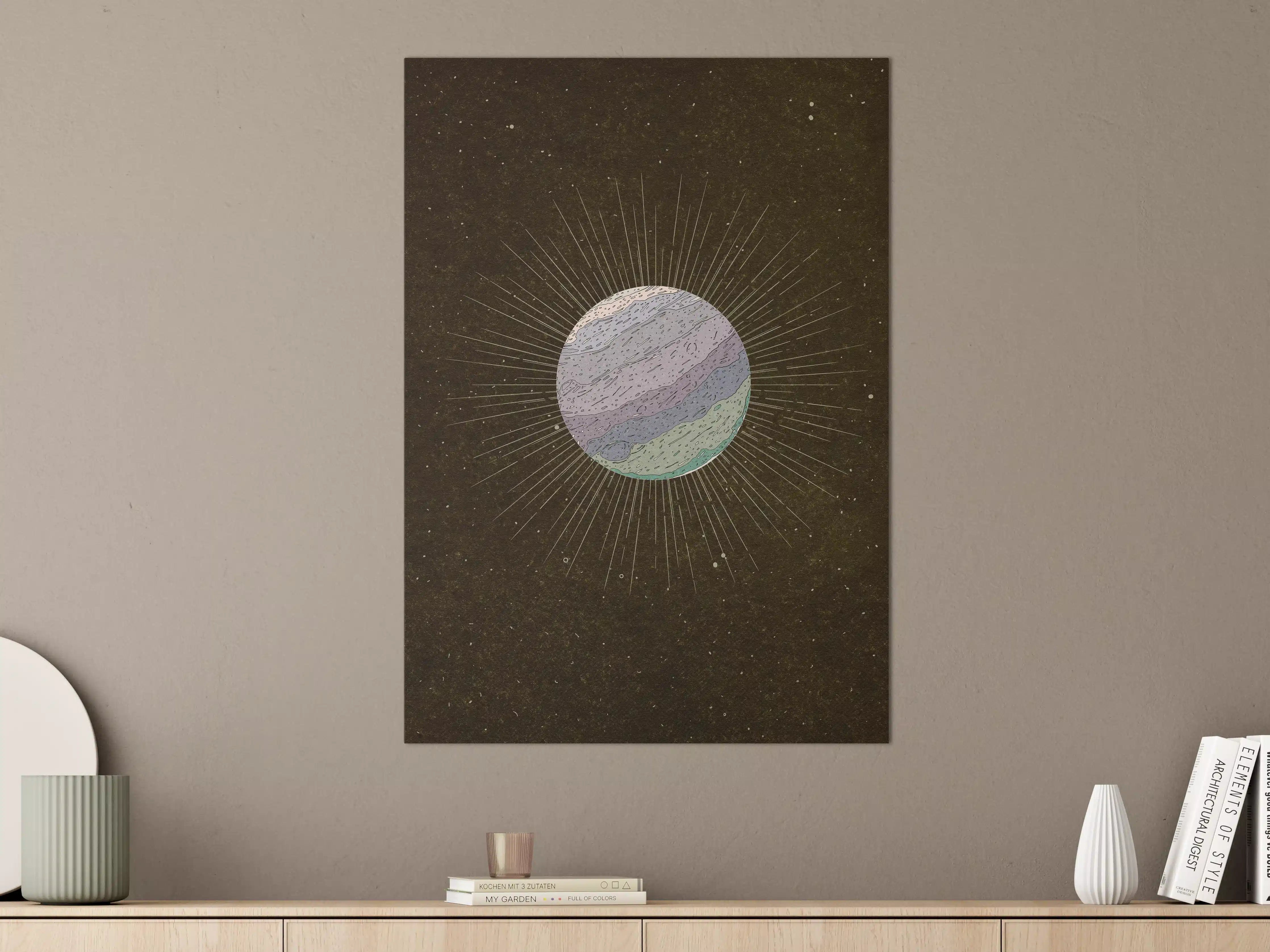 Große Wandbilder - Galaktischer Planet mit Sternenhimmel