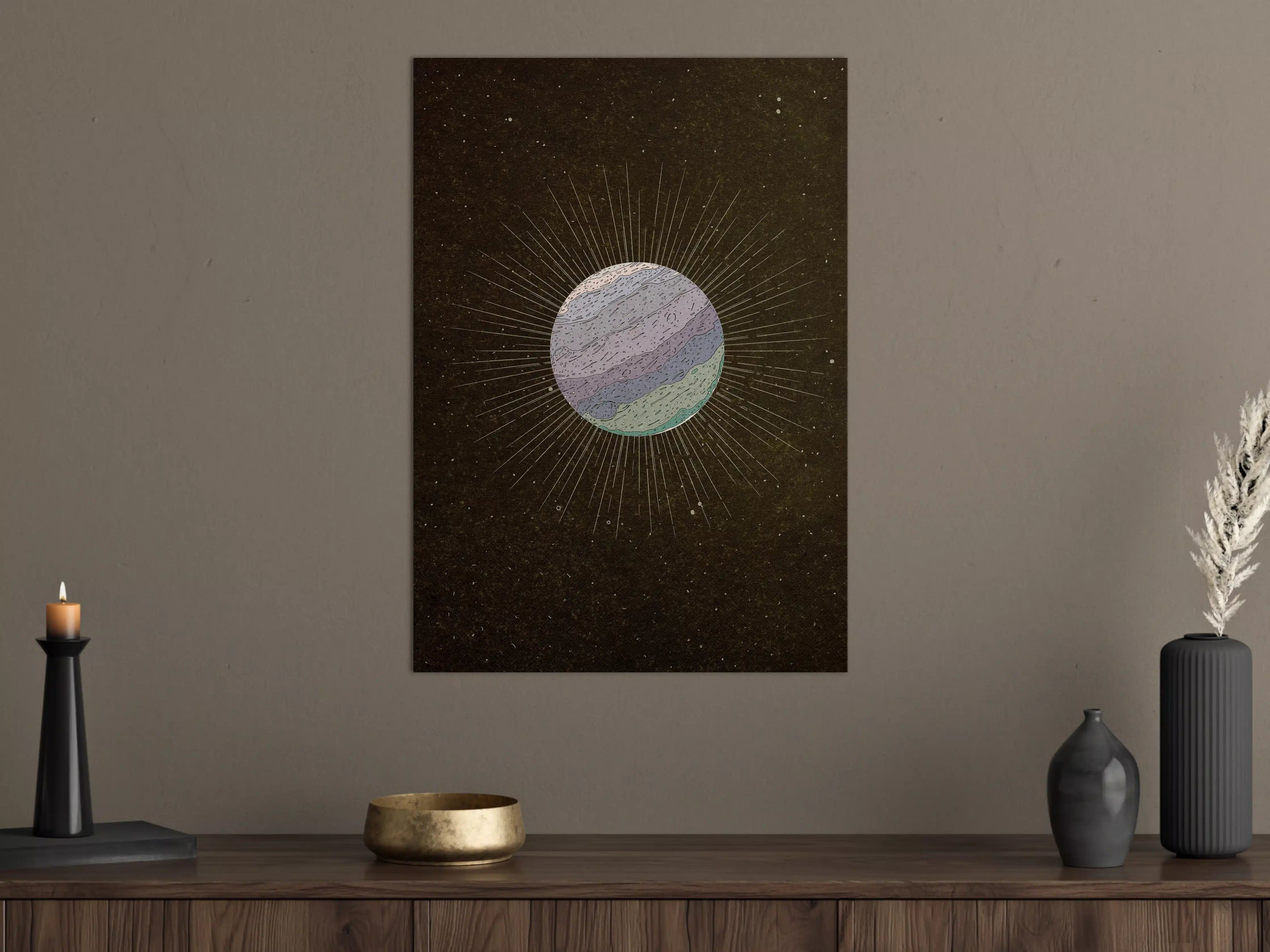 Große Wandbilder - Galaktischer Planet mit Sternenhimmel