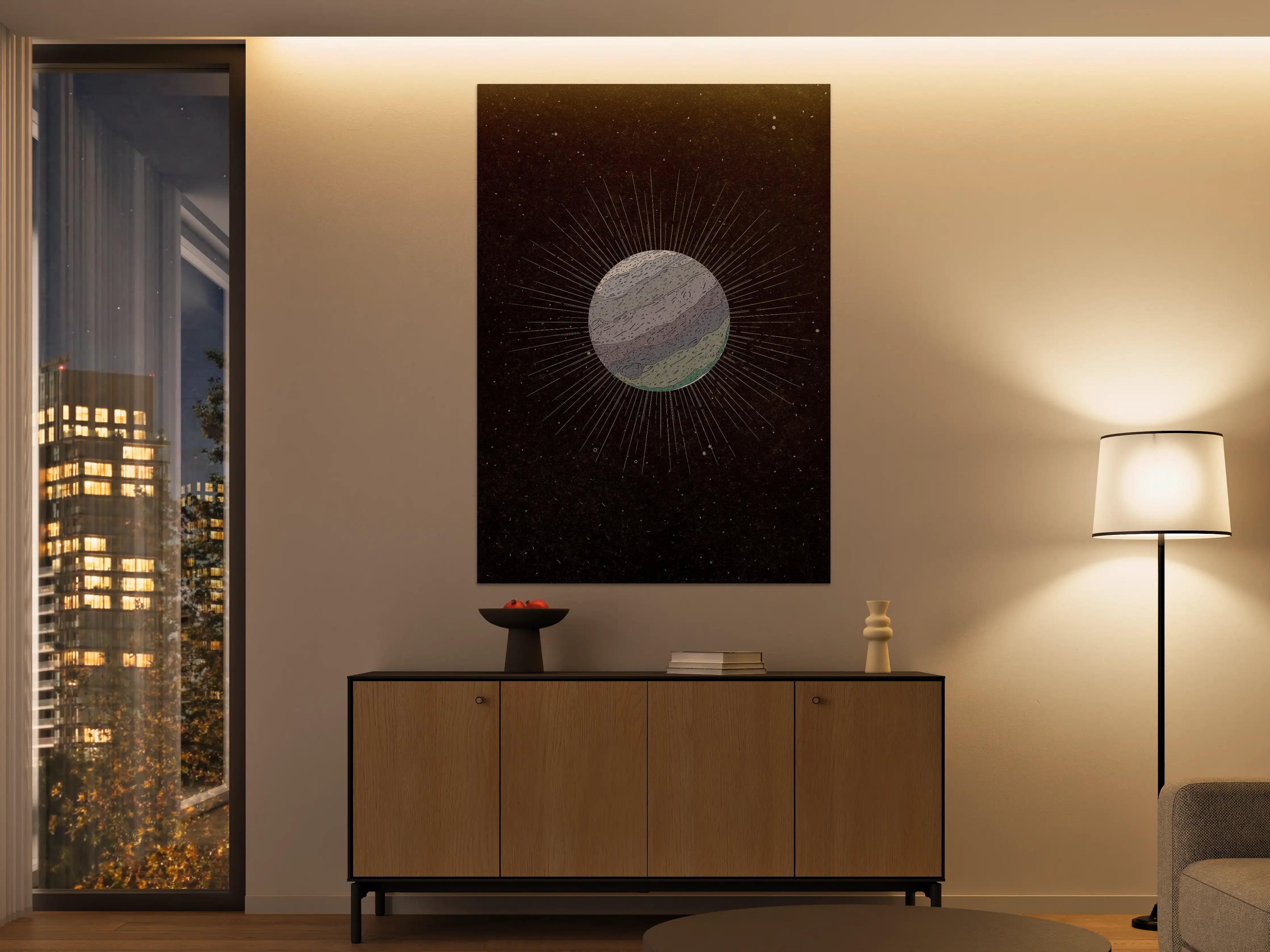 Große Wandbilder - Galaktischer Planet mit Sternenhimmel