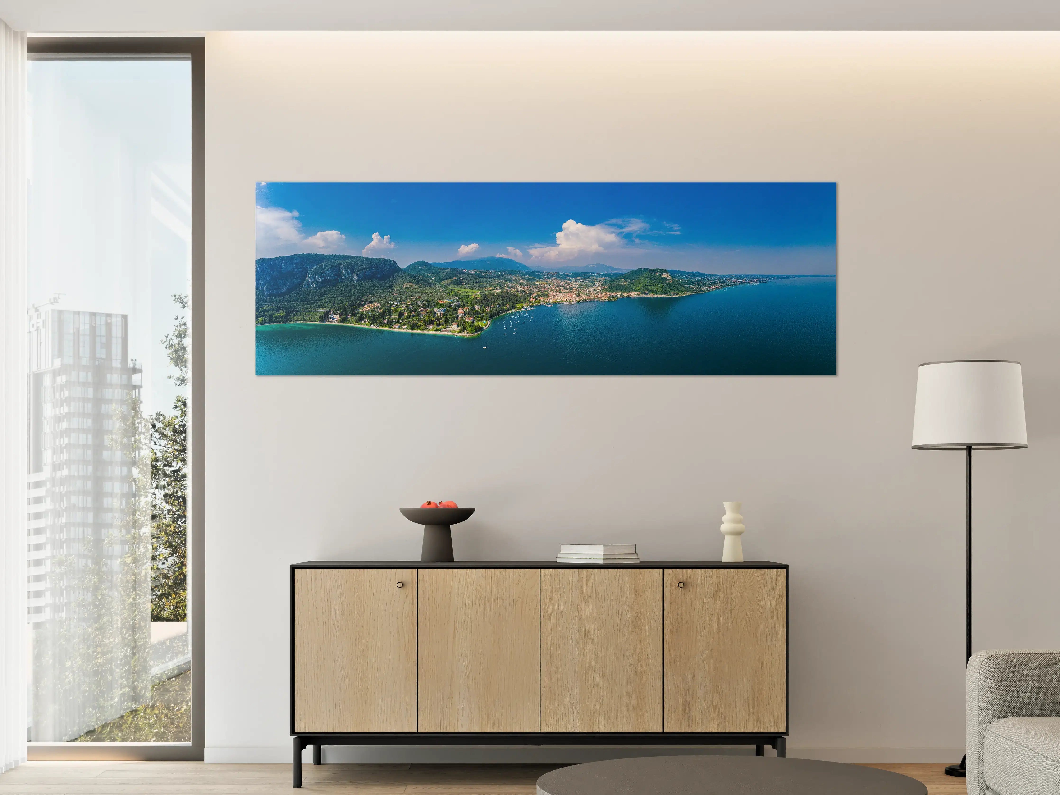 Große Wandbilder - Gardasee Panorama Blau-Grün