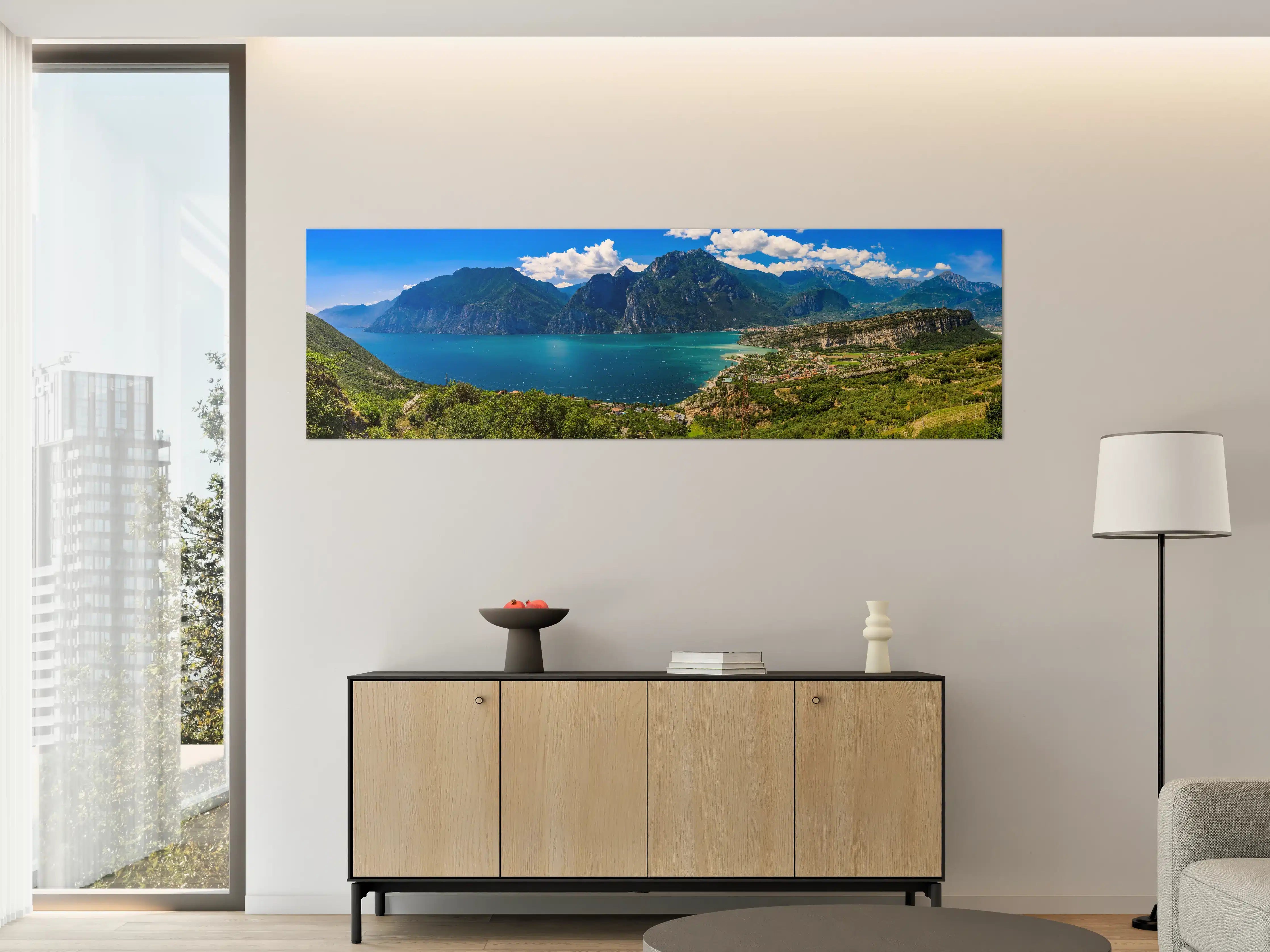 Große Wandbilder - Gardasee Panorama in Blau und Grün