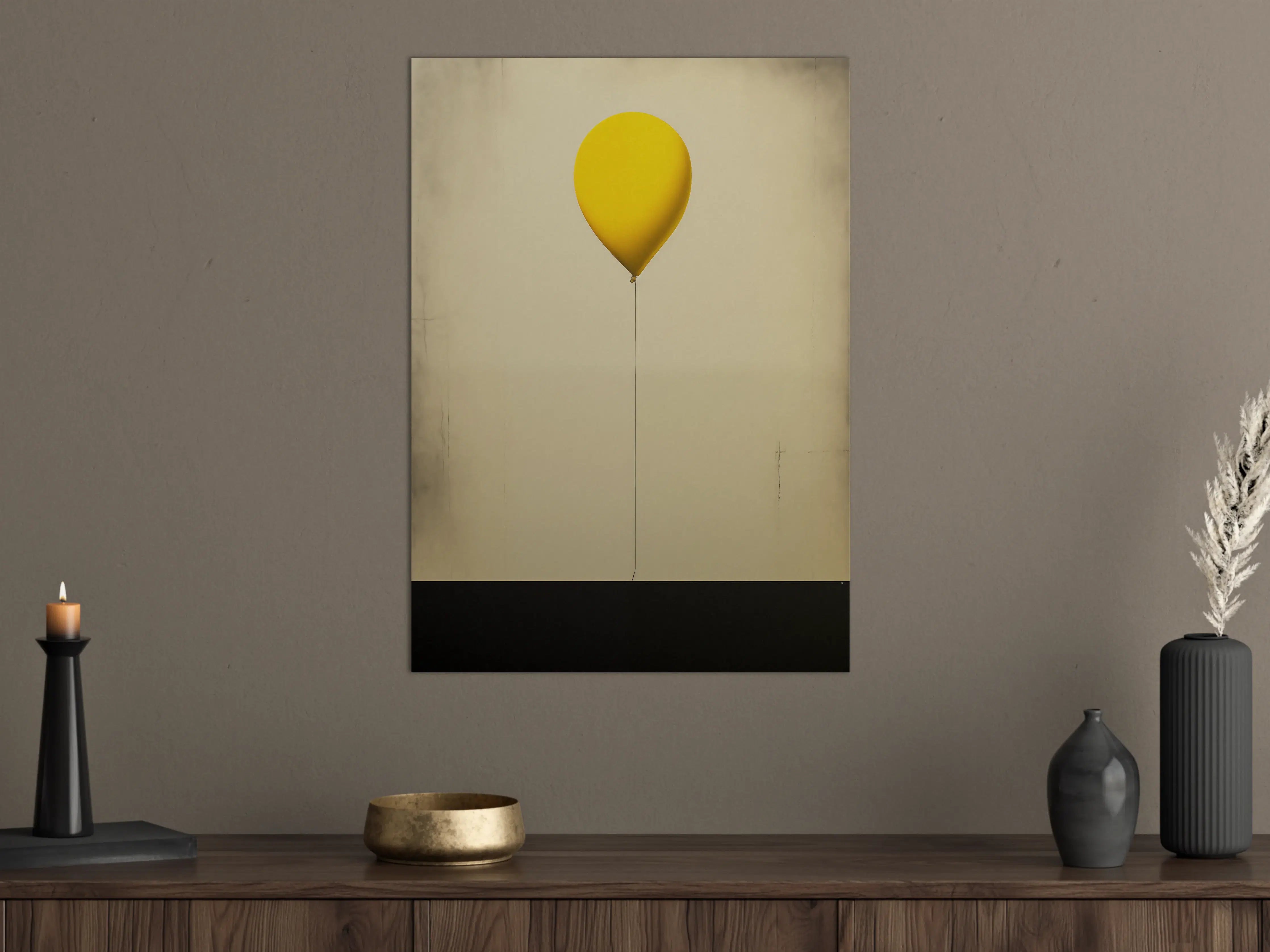 Große Wandbilder - Gelber Ballon im Vintage-Stil