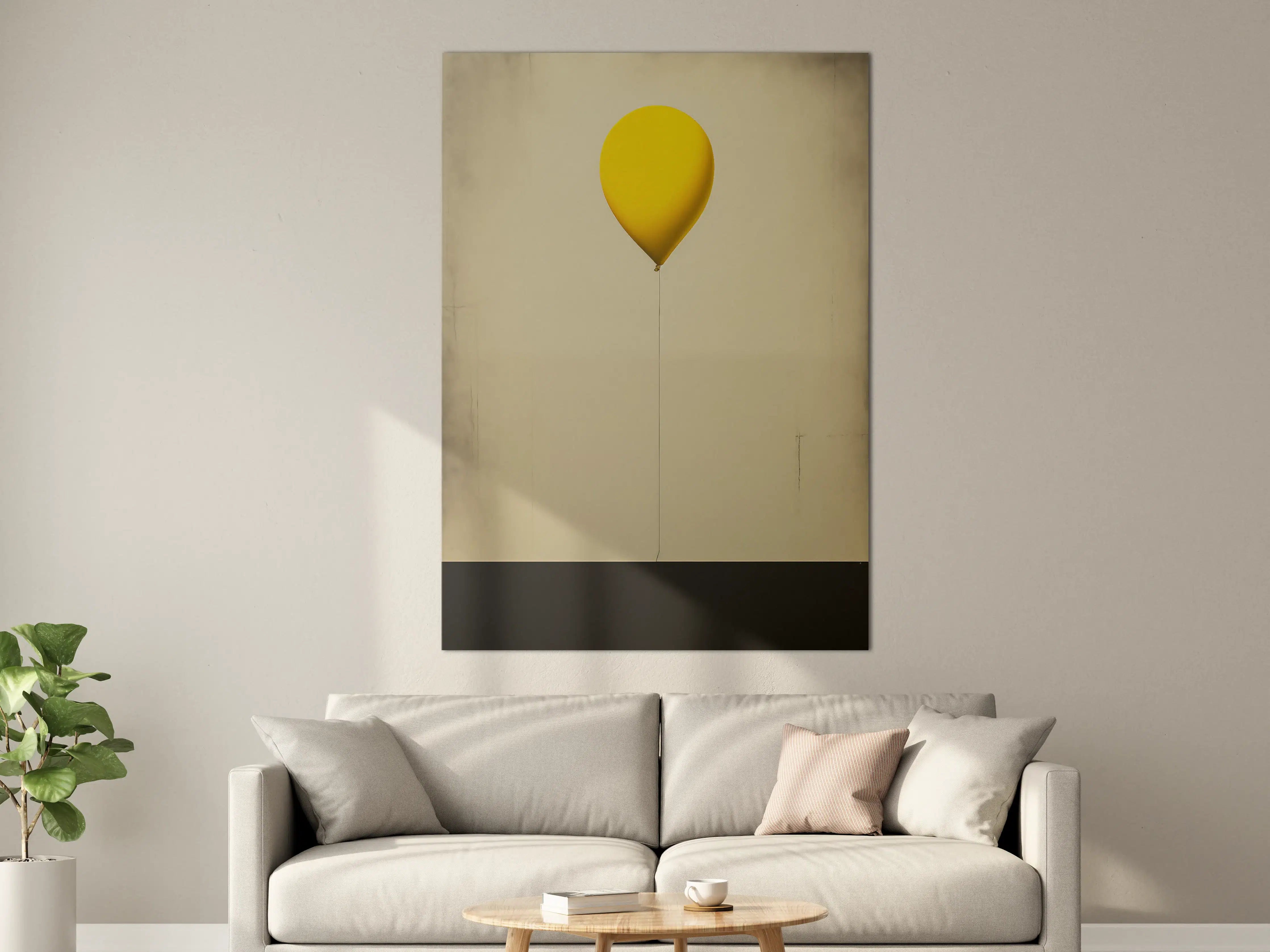 Große Wandbilder - Gelber Ballon im Vintage-Stil