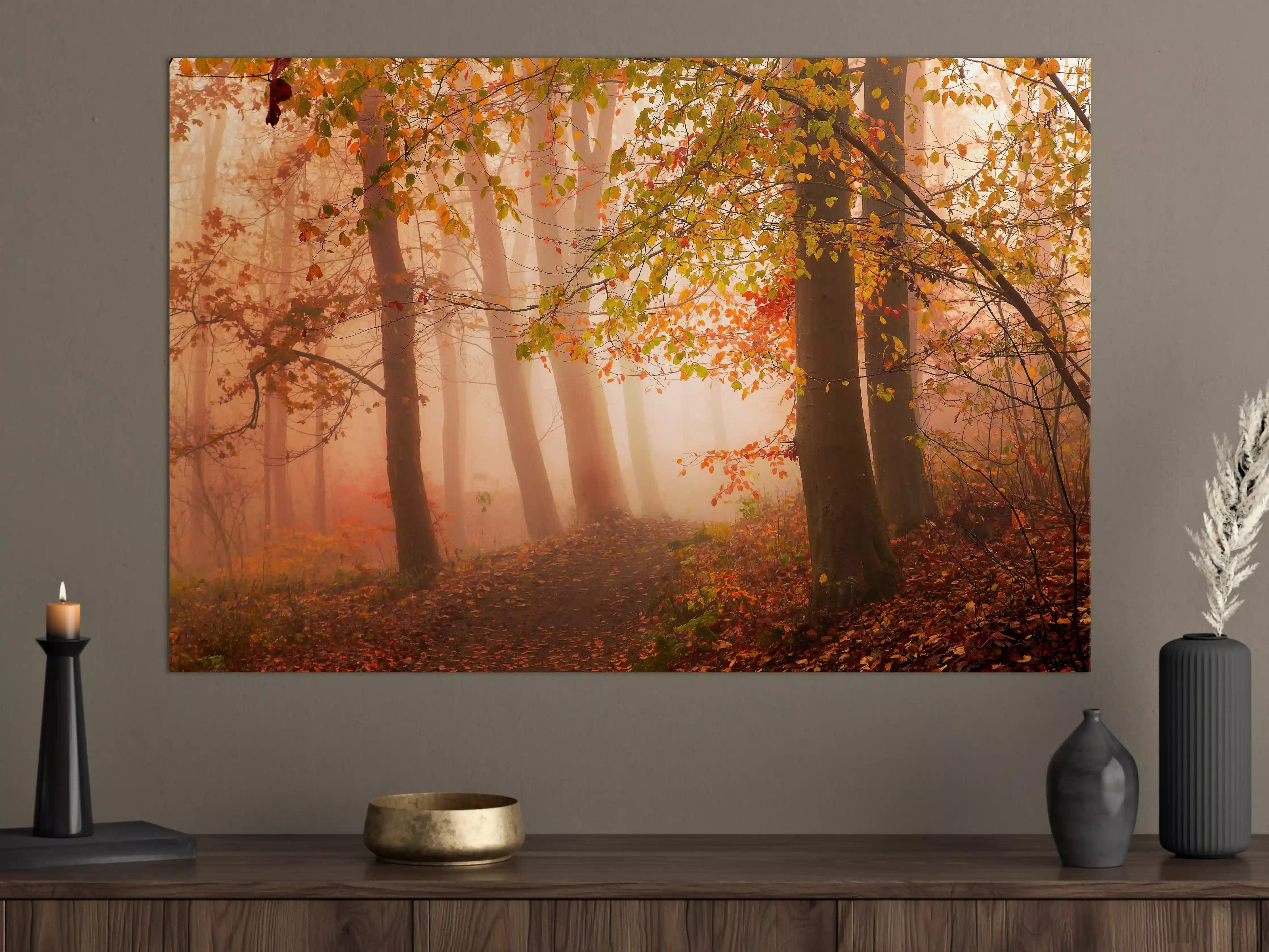 Große Wandbilder - Gemütlicher Herbstwaldspaziergang