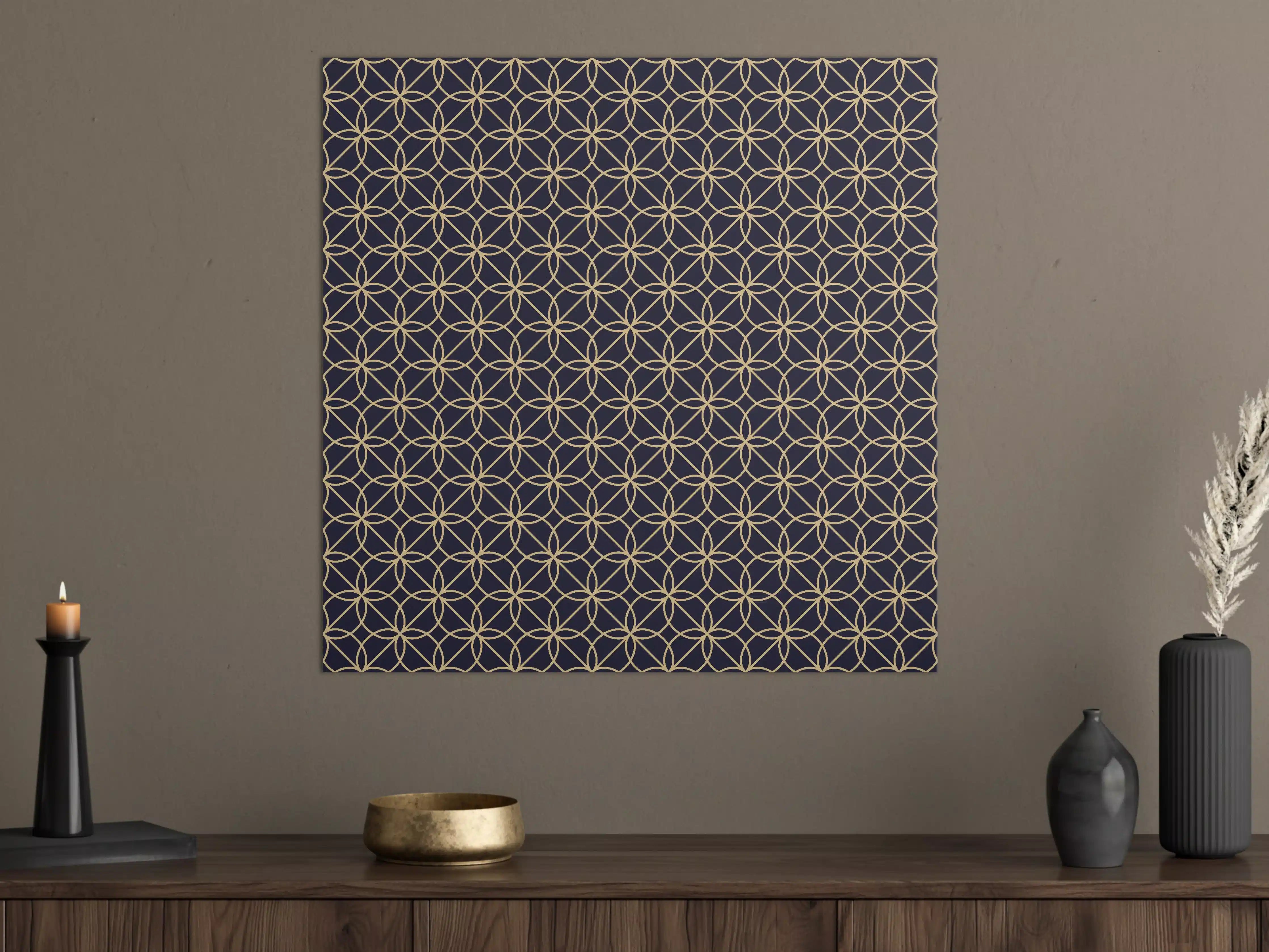 Große Wandbilder - Geometrisch Blaues Muster