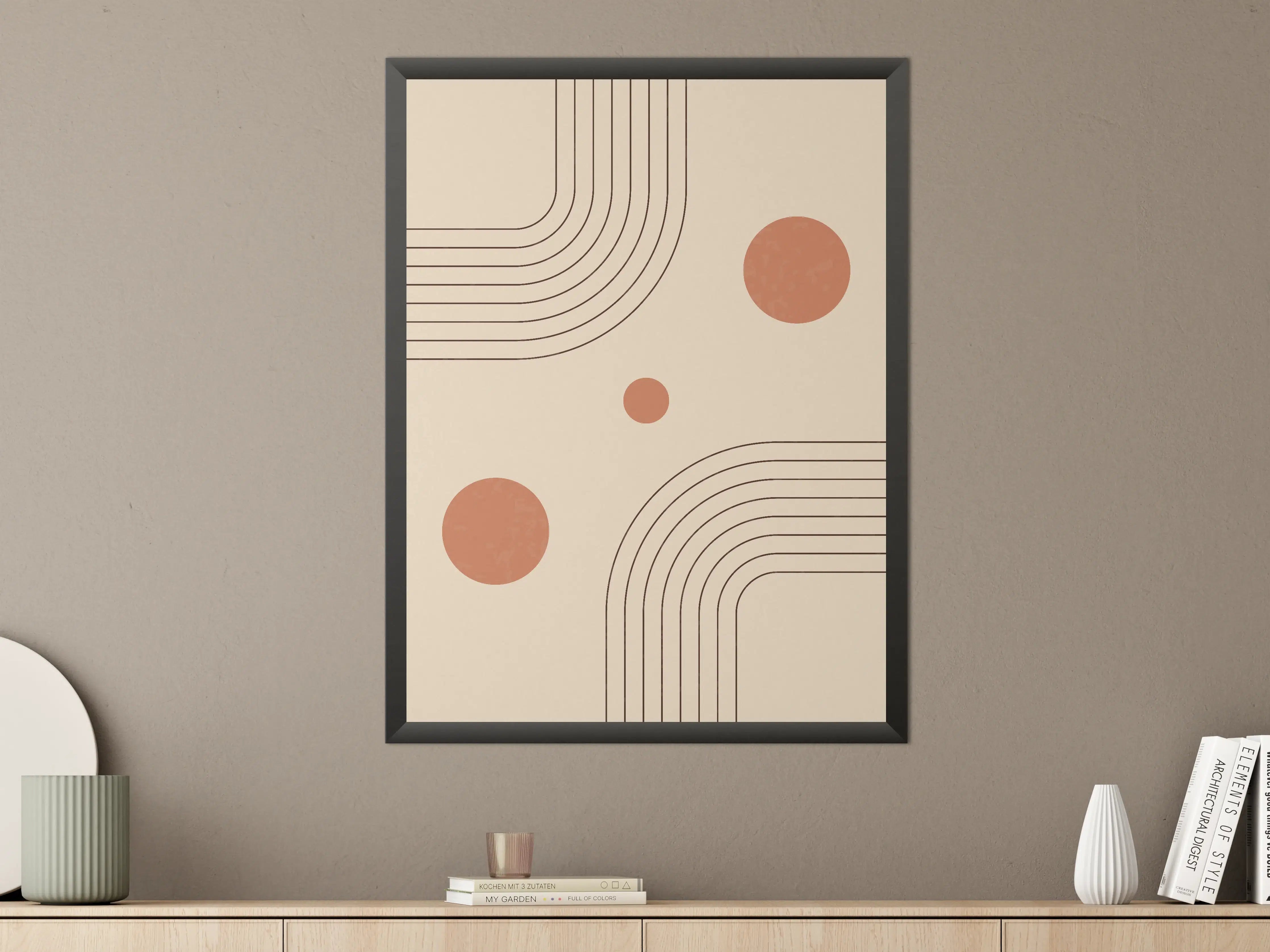 Große Wandbilder - Geometrisches Design mit erdigen Tönen
