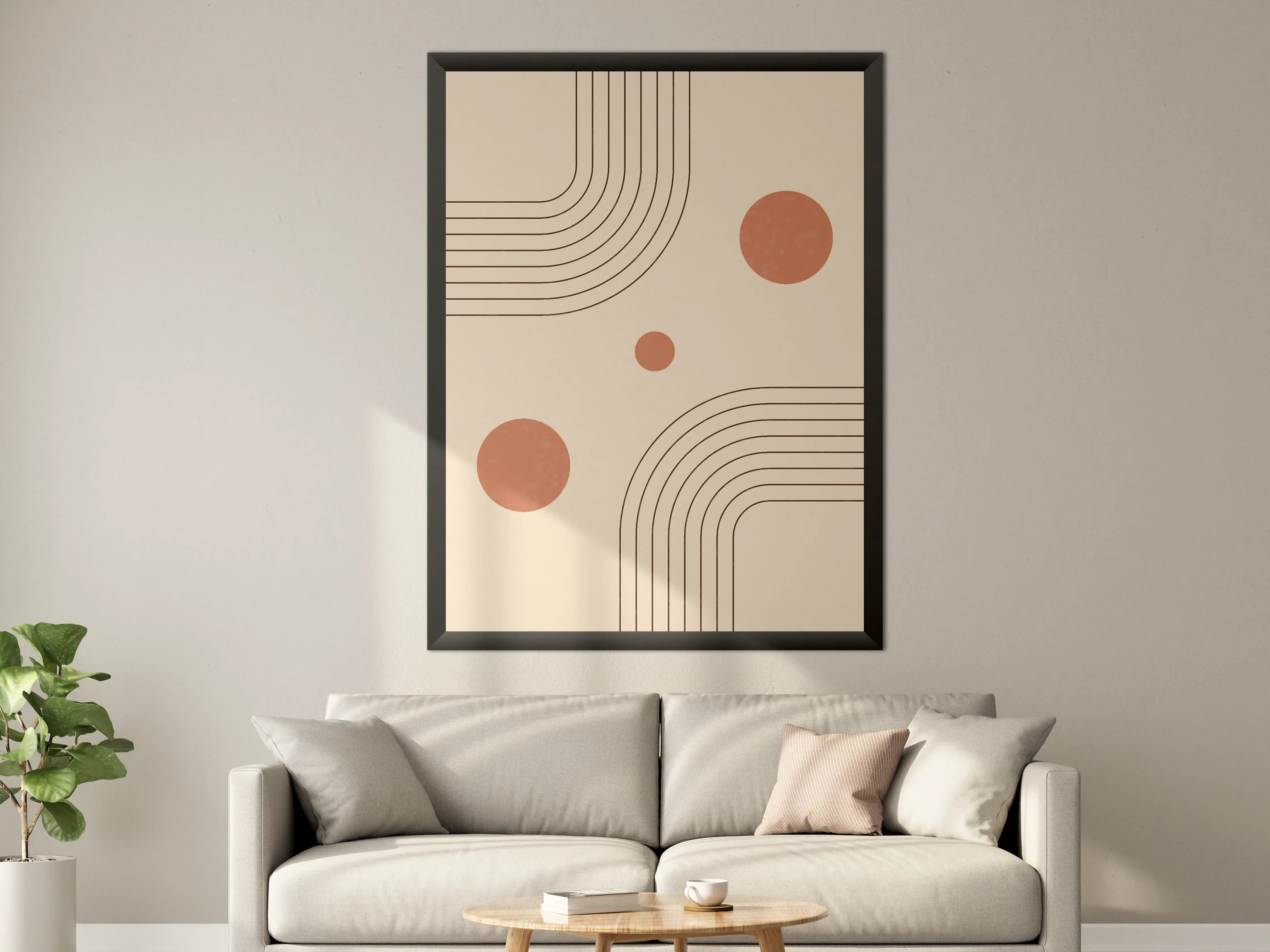 Große Wandbilder - Geometrisches Design mit erdigen Tönen