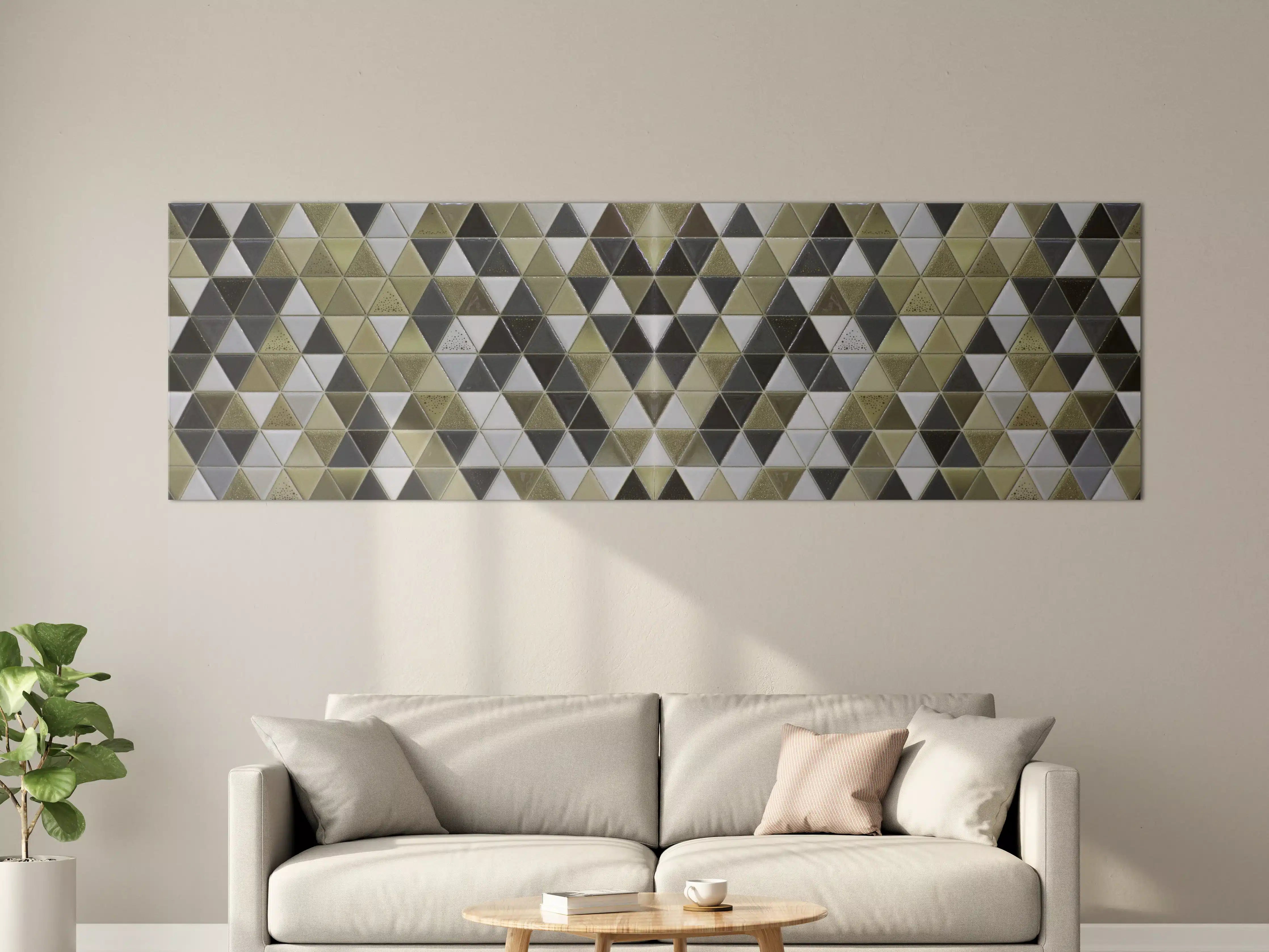 Große Wandbilder - Geometrisches Fliesenmuster Schwarz Weiß Gold