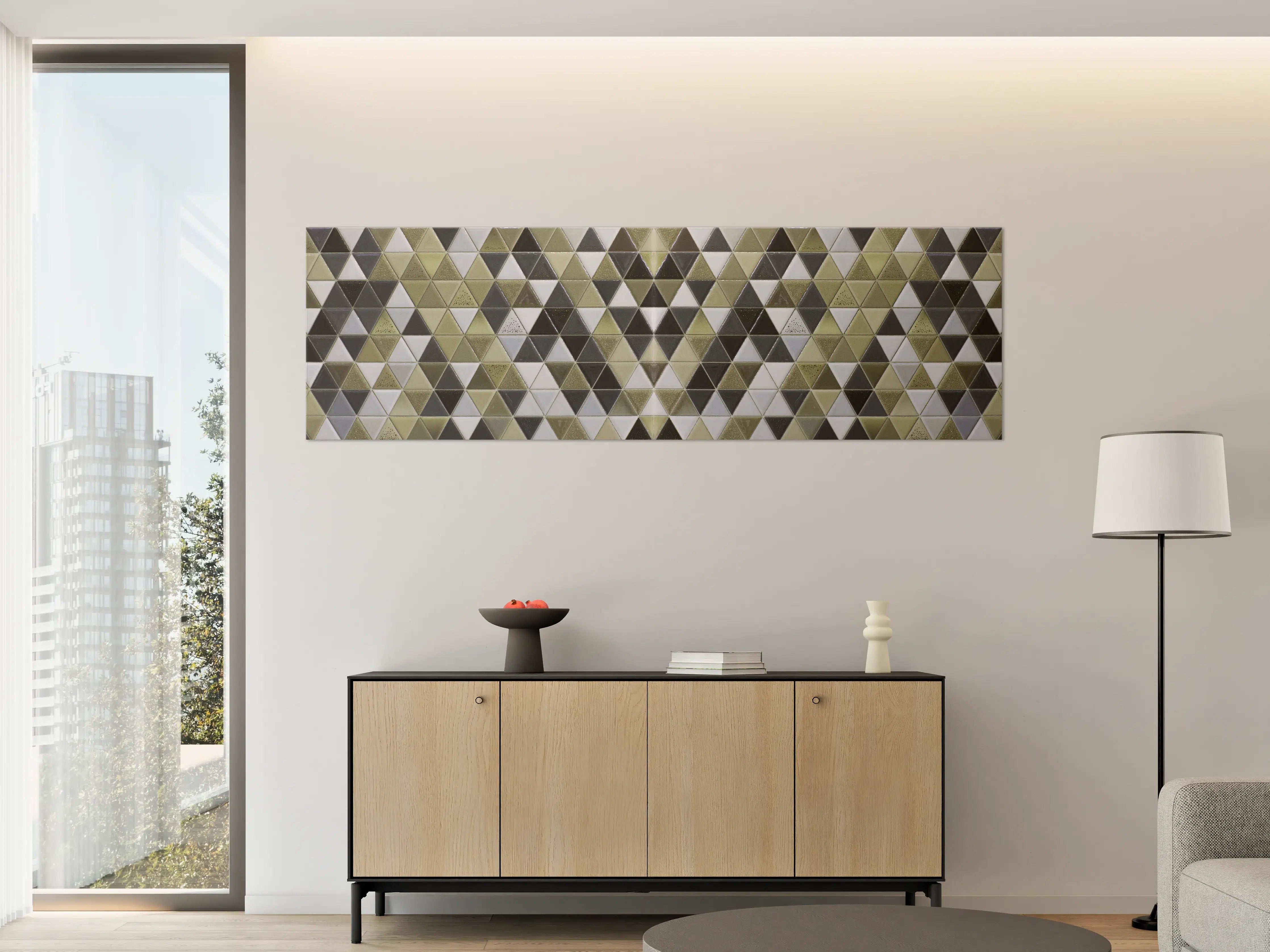 Große Wandbilder - Geometrisches Fliesenmuster Schwarz Weiß Gold