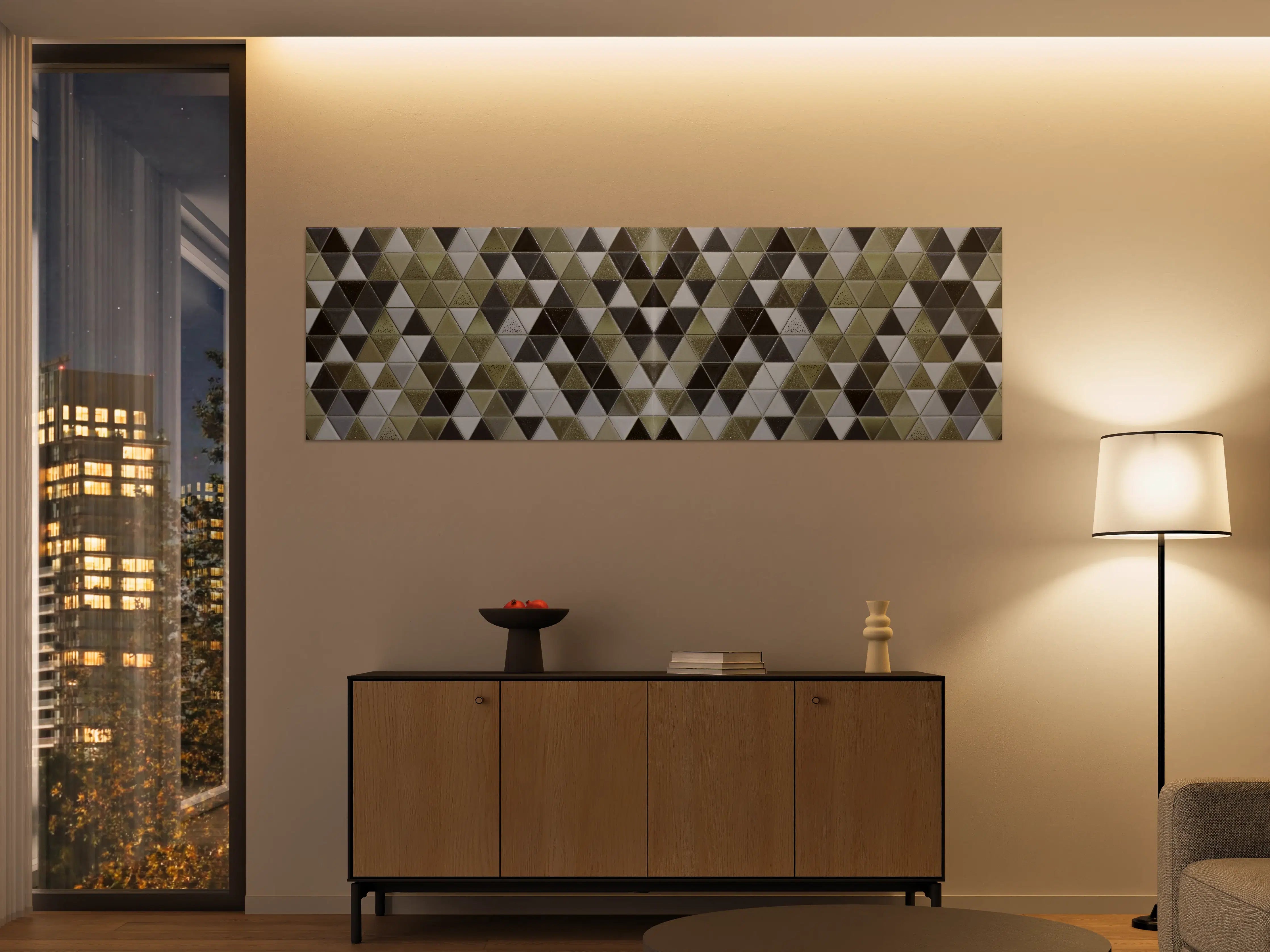 Große Wandbilder - Geometrisches Fliesenmuster Schwarz Weiß Gold