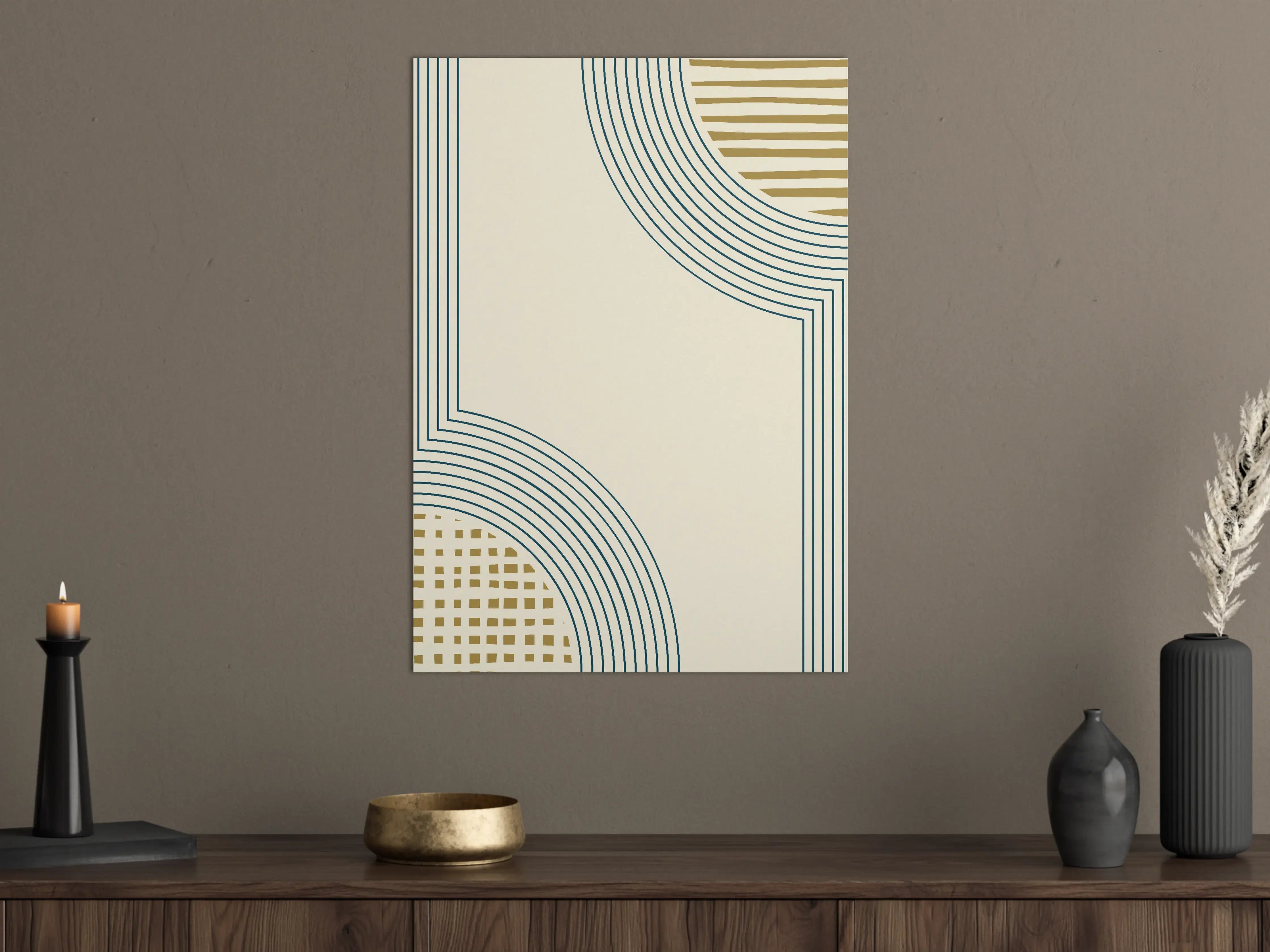 Große Wandbilder - Geometrisches Linien- und Musterspiegelung