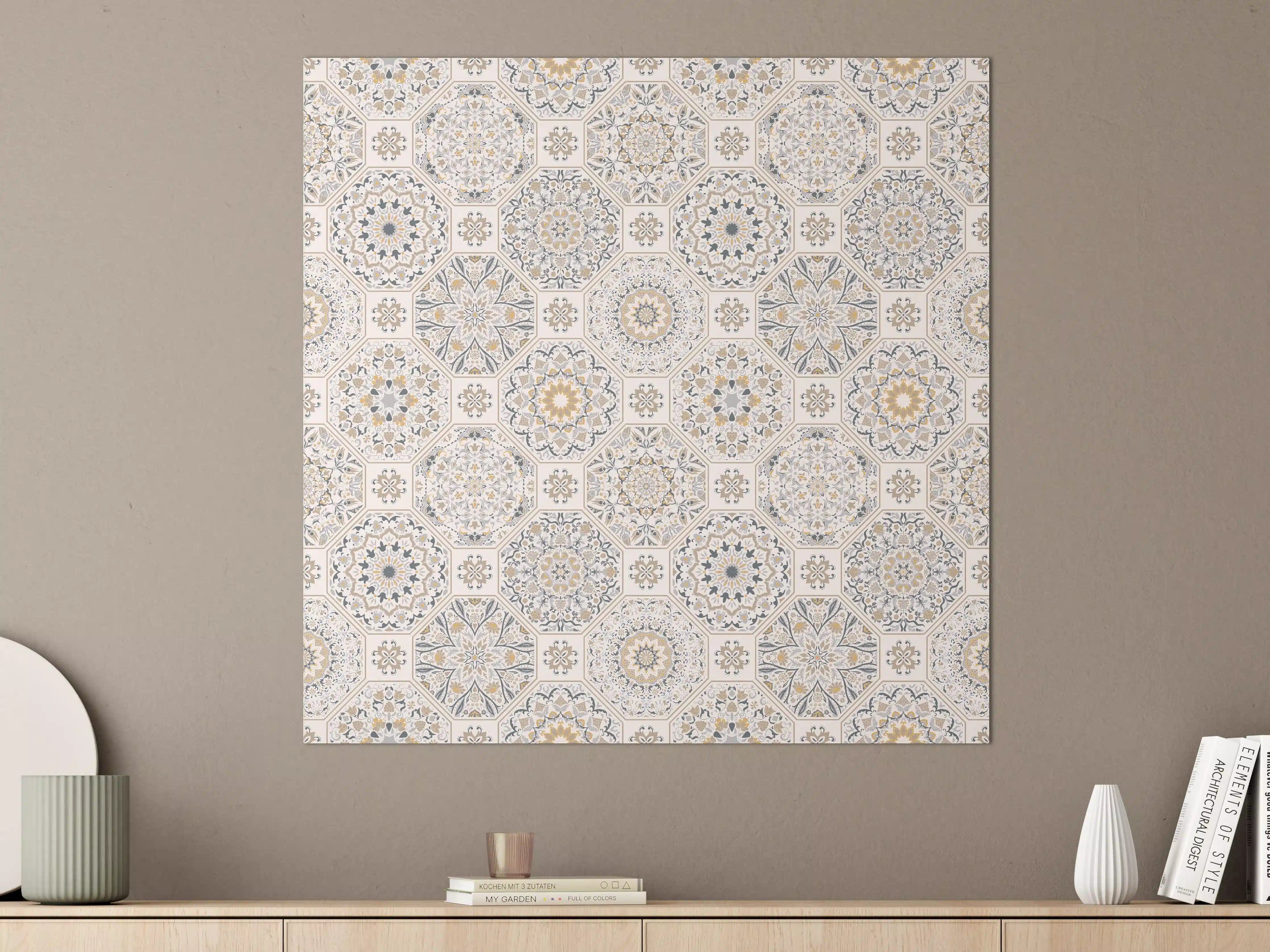 Große Wandbilder - Geometrisches Mosaik-Muster Beige