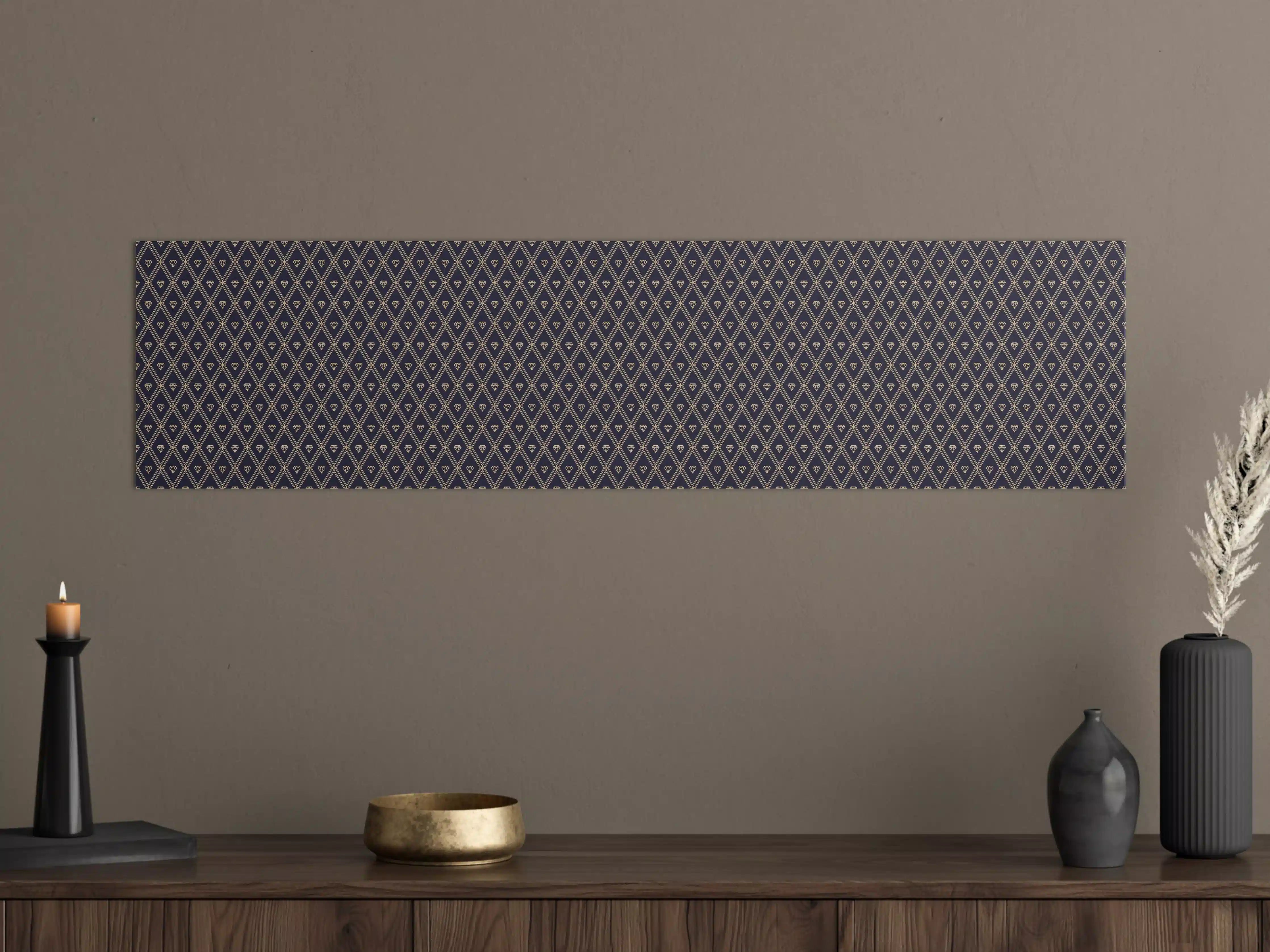 Große Wandbilder - Geometrisches Schwarz-Blau Muster