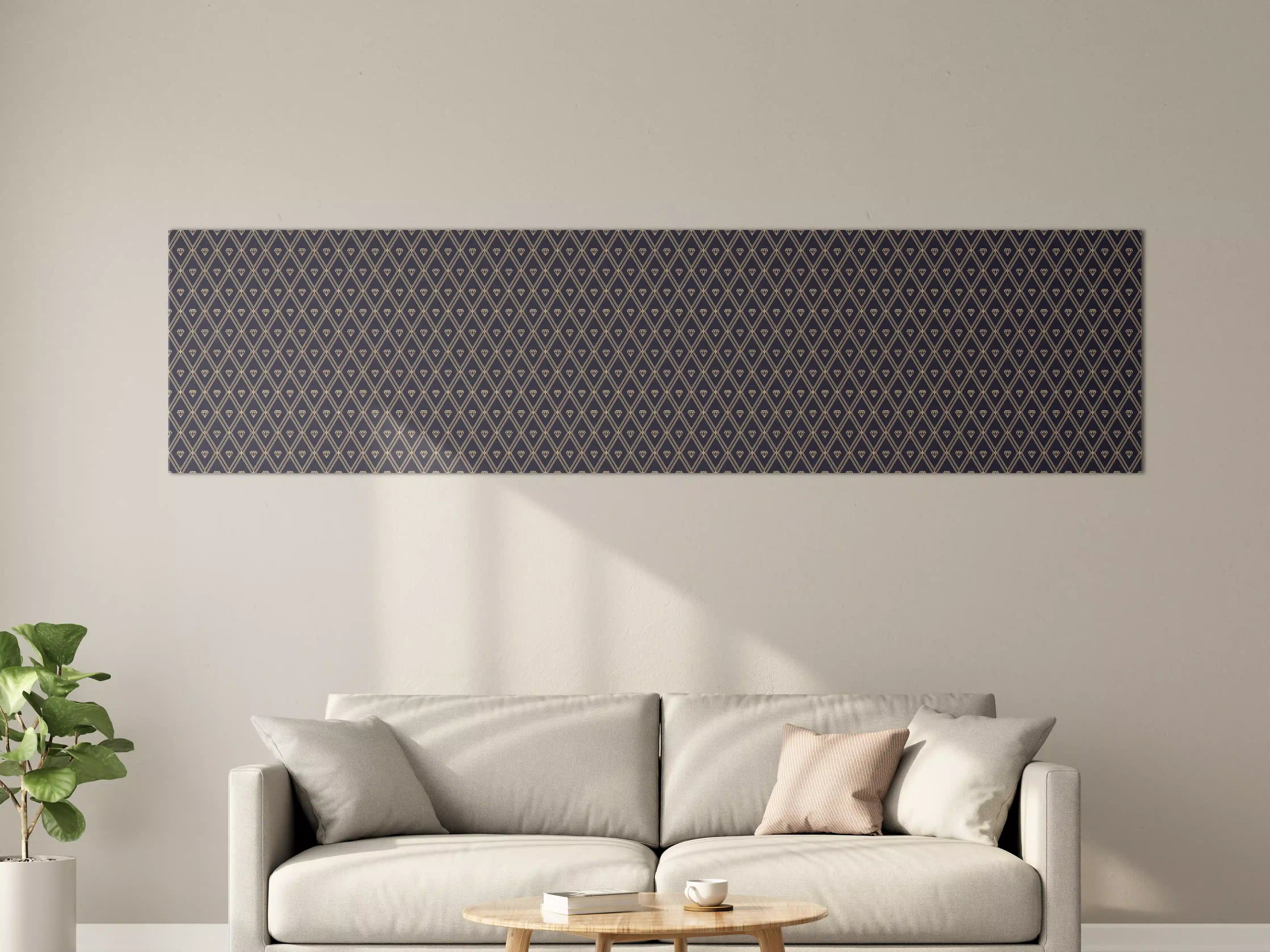 Große Wandbilder - Geometrisches Schwarz-Blau Muster