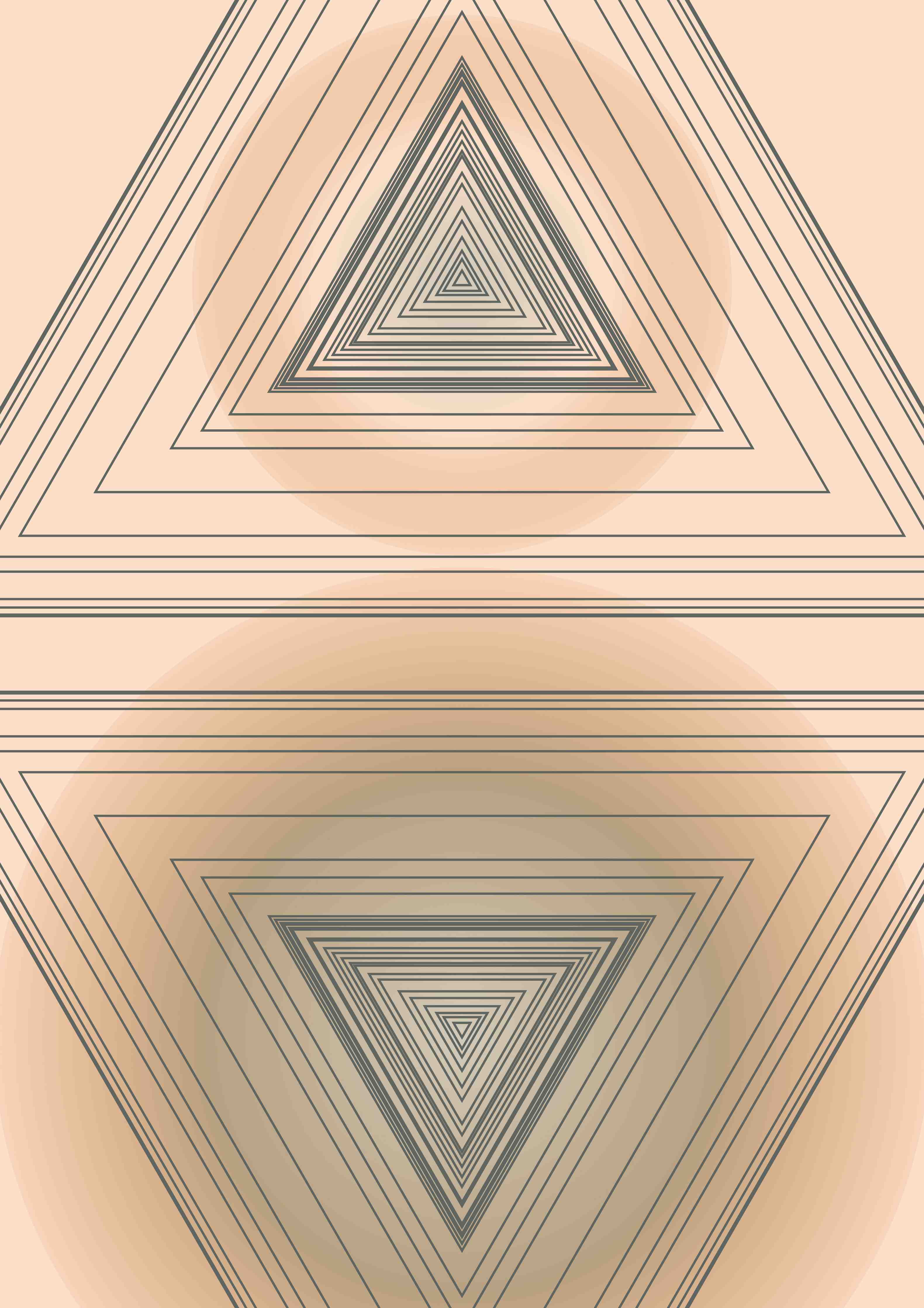 Große Wandbilder-Geometrisches Triangel-Motiv in sanften Farben