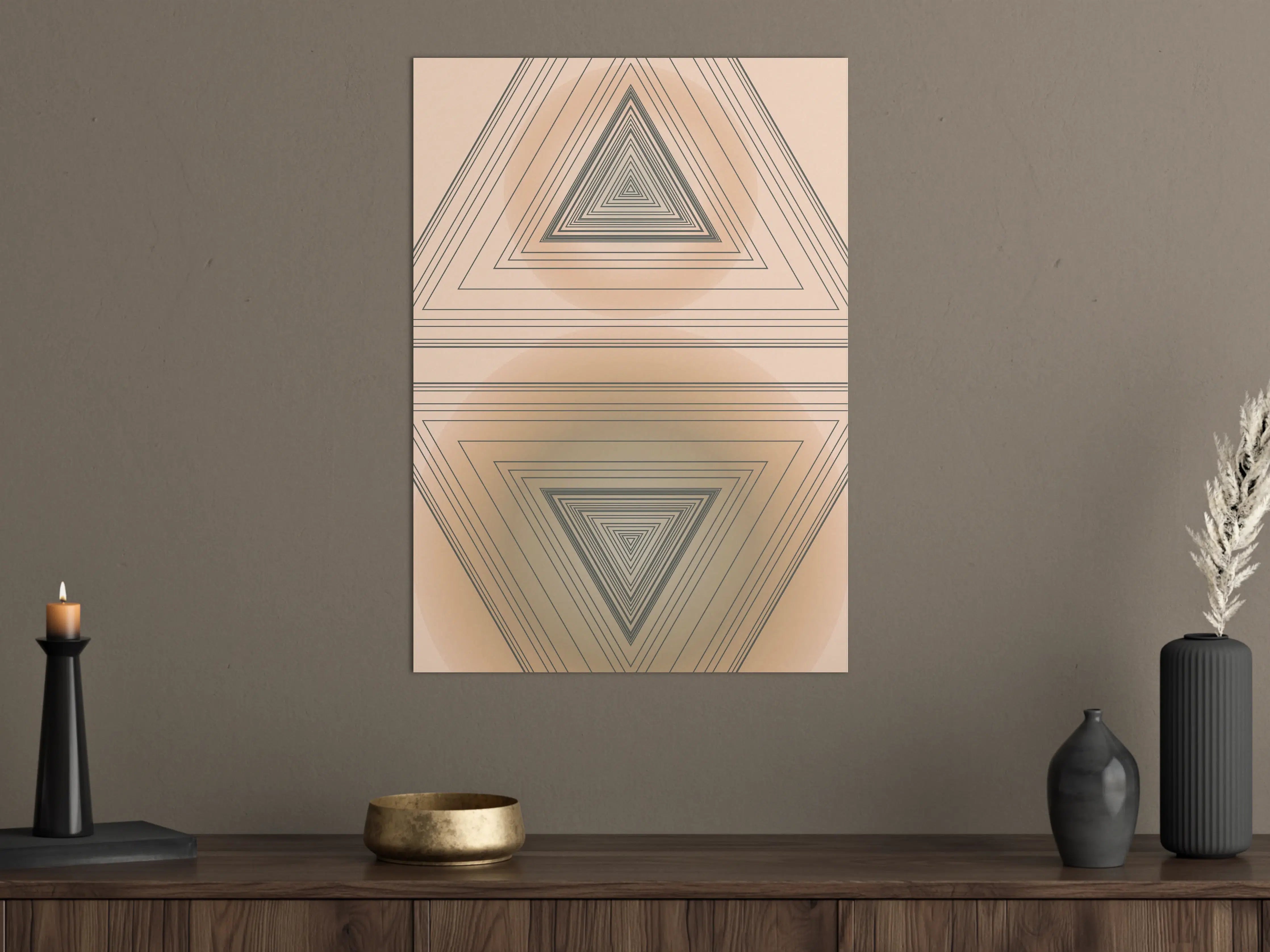 Große Wandbilder - Geometrisches Triangel-Motiv in sanften Farben
