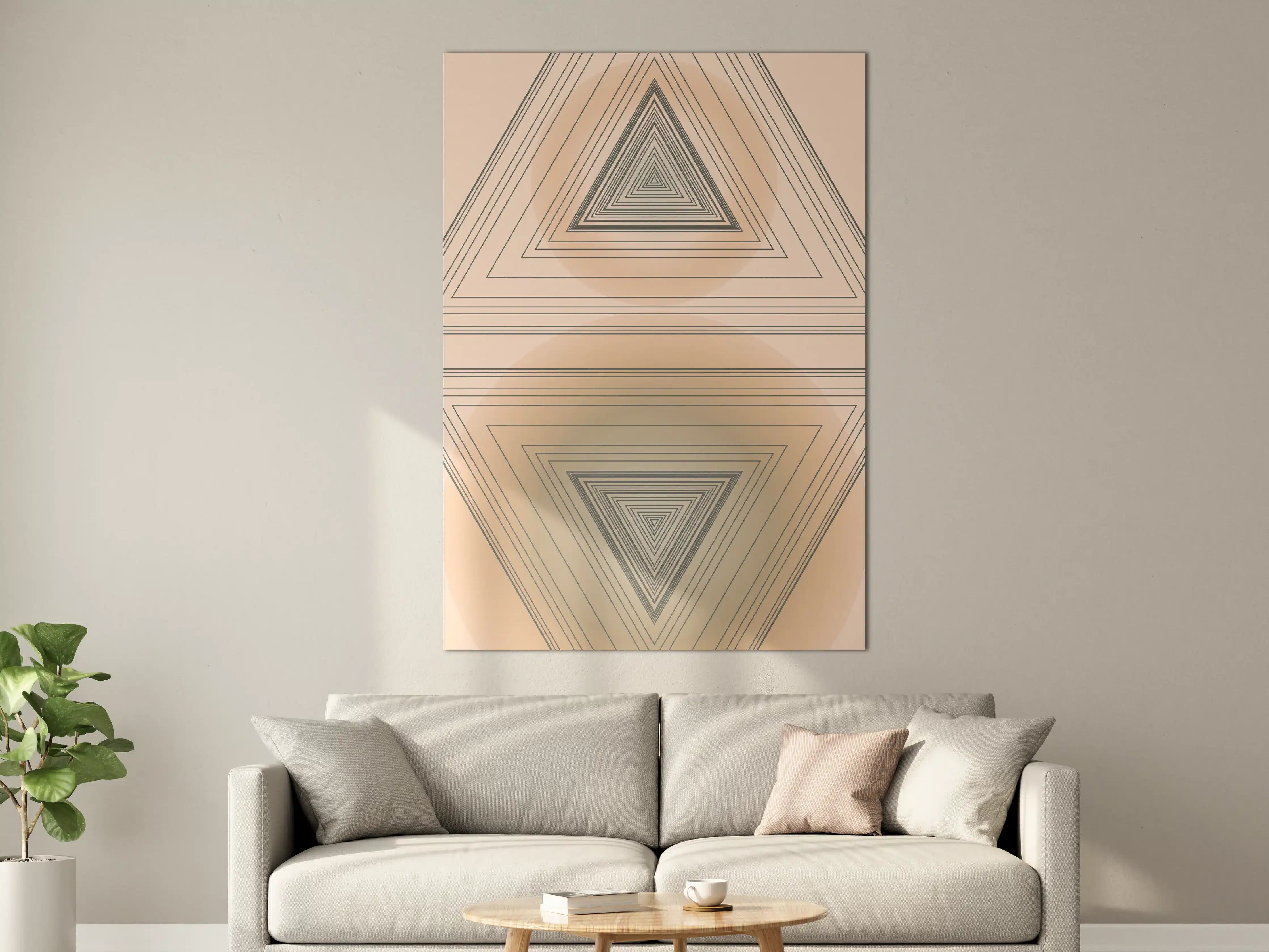 Große Wandbilder - Geometrisches Triangel-Motiv in sanften Farben