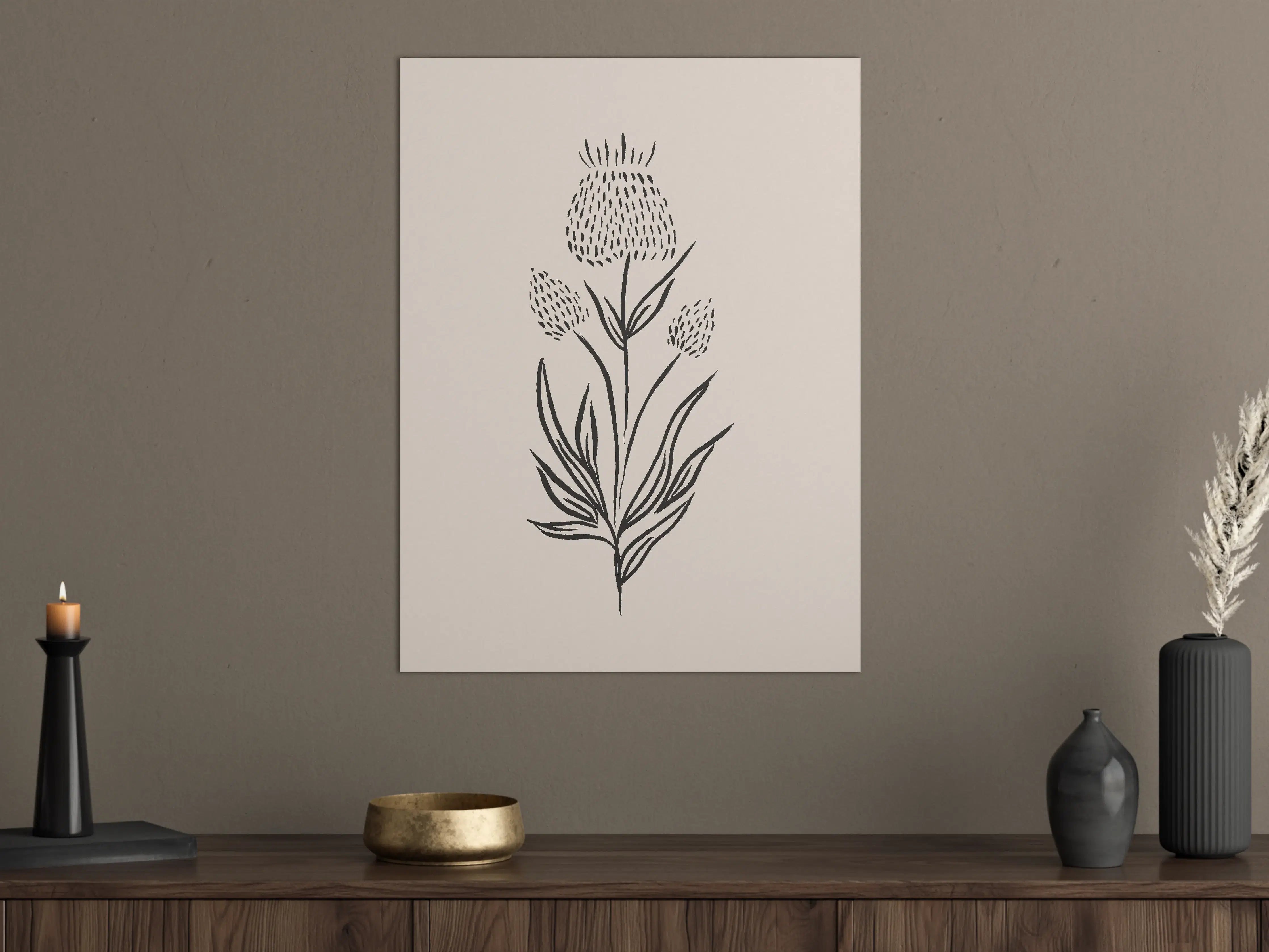 Große Wandbilder - Gestrichelte Blume