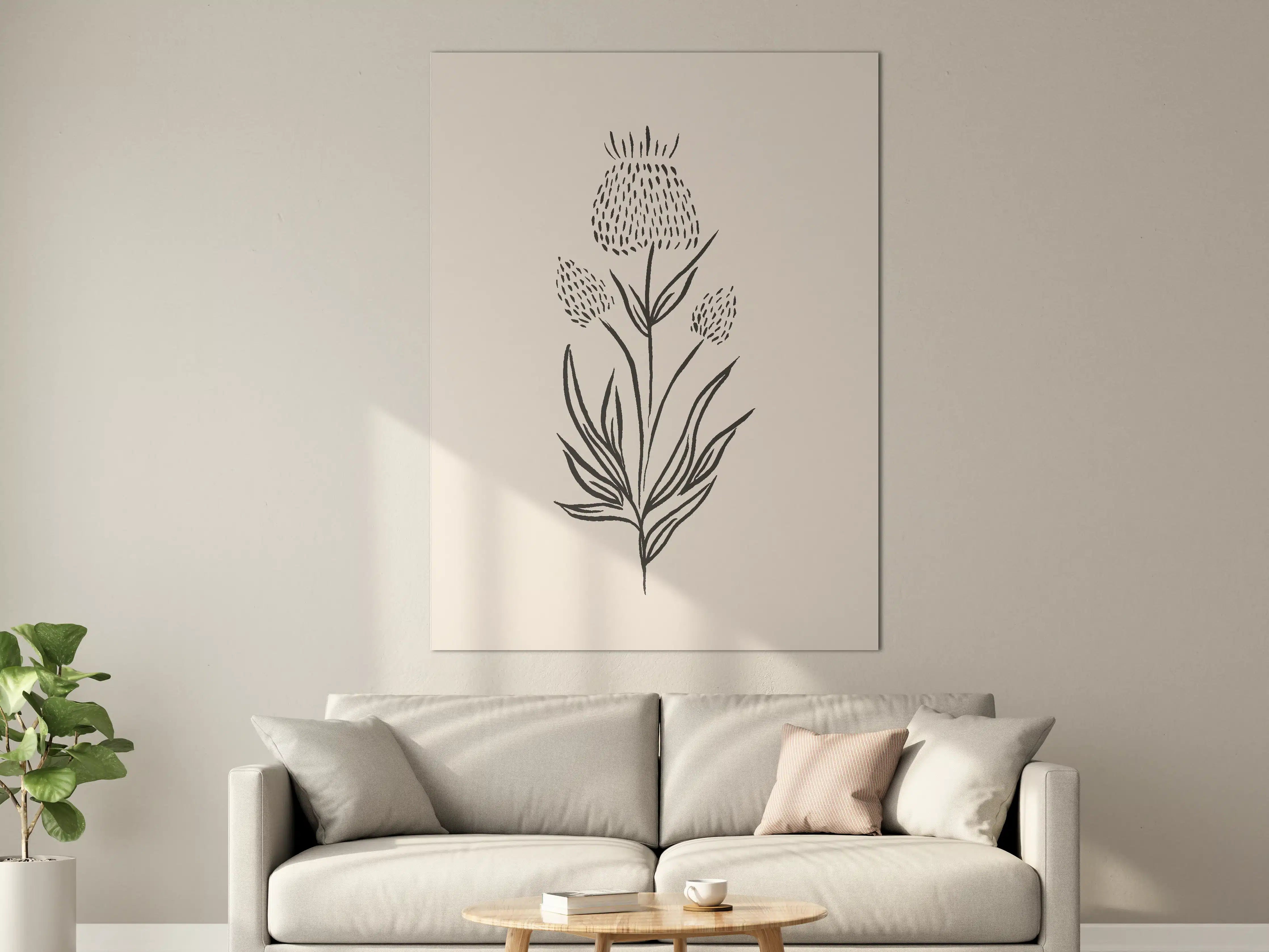 Große Wandbilder - Gestrichelte Blume