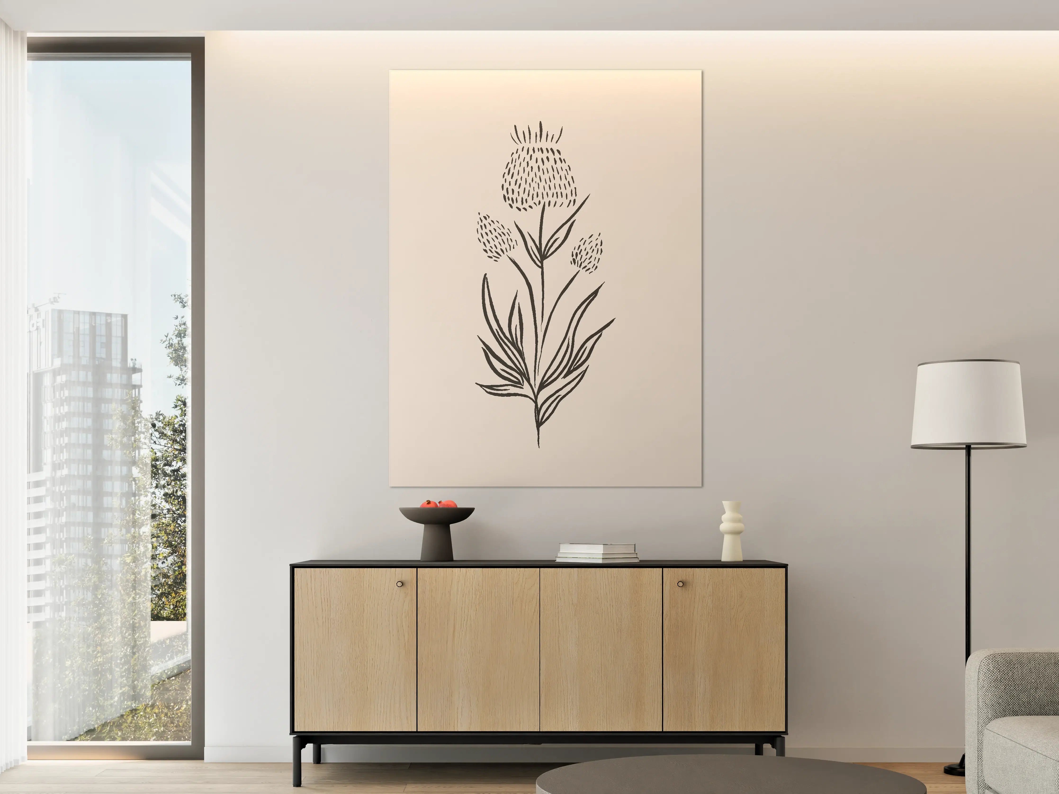 Große Wandbilder - Gestrichelte Blume