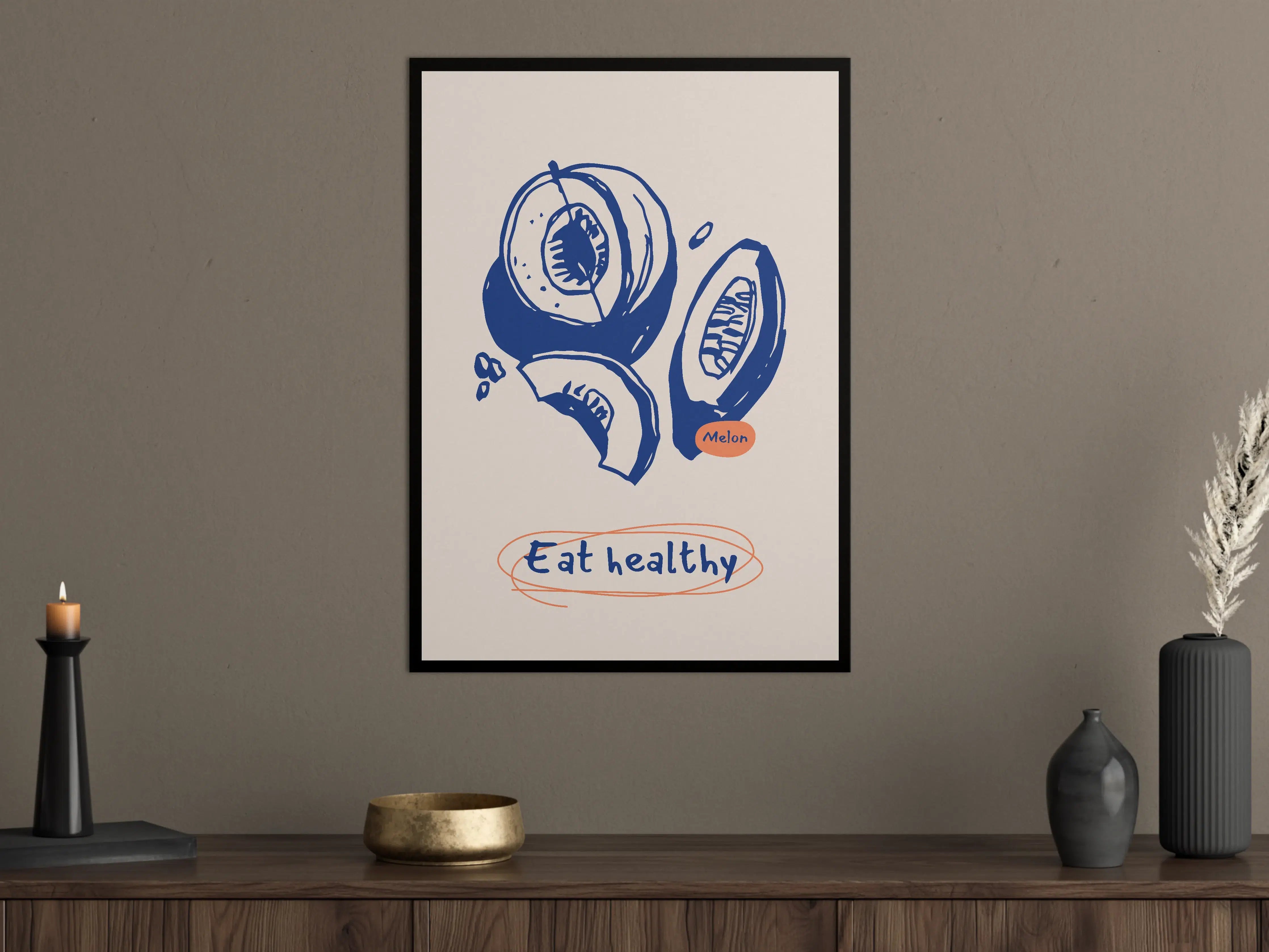 Große Wandbilder - Gesunde Kiwi-Früchte in Blau