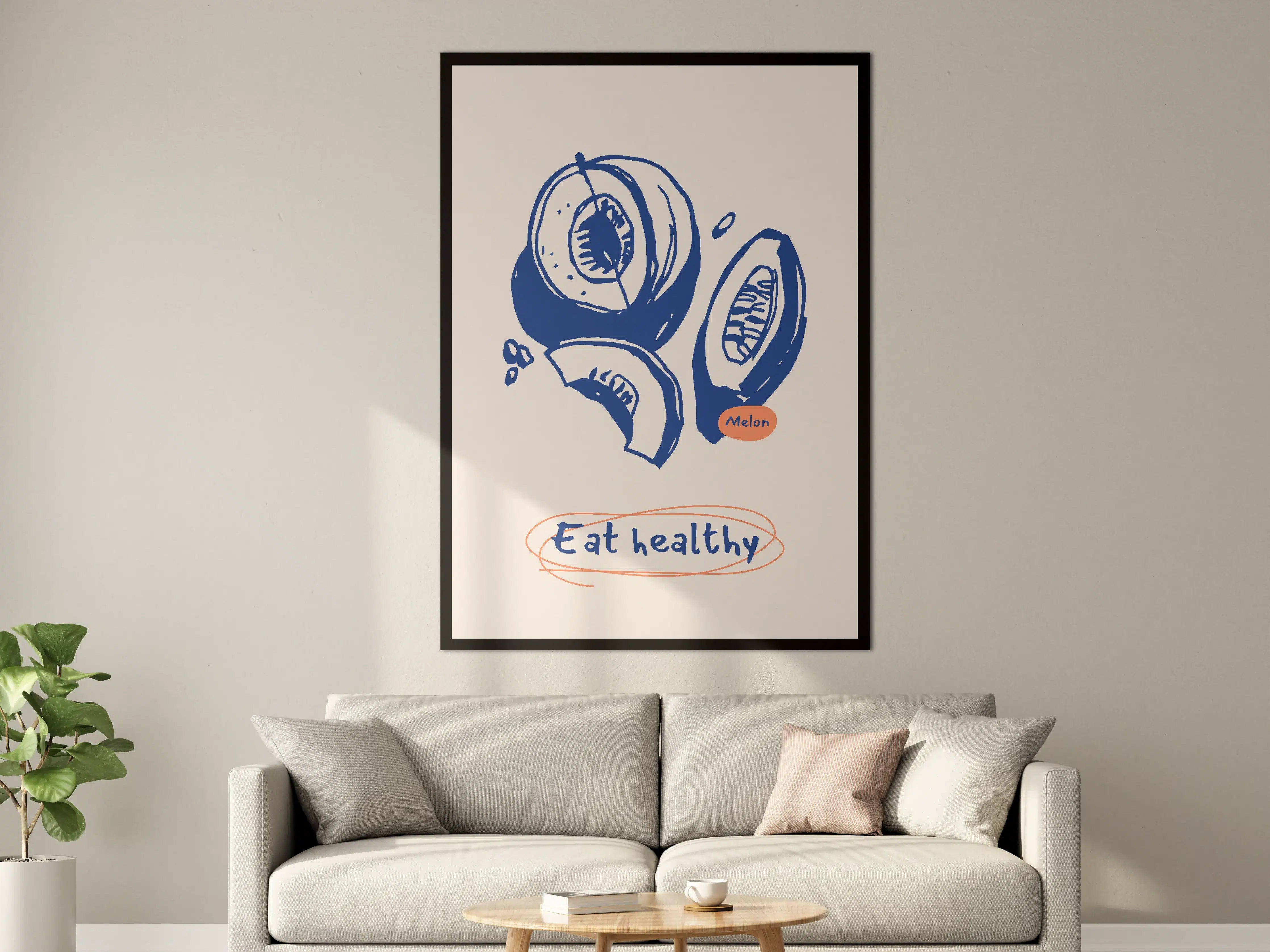 Große Wandbilder - Gesunde Kiwi-Früchte in Blau
