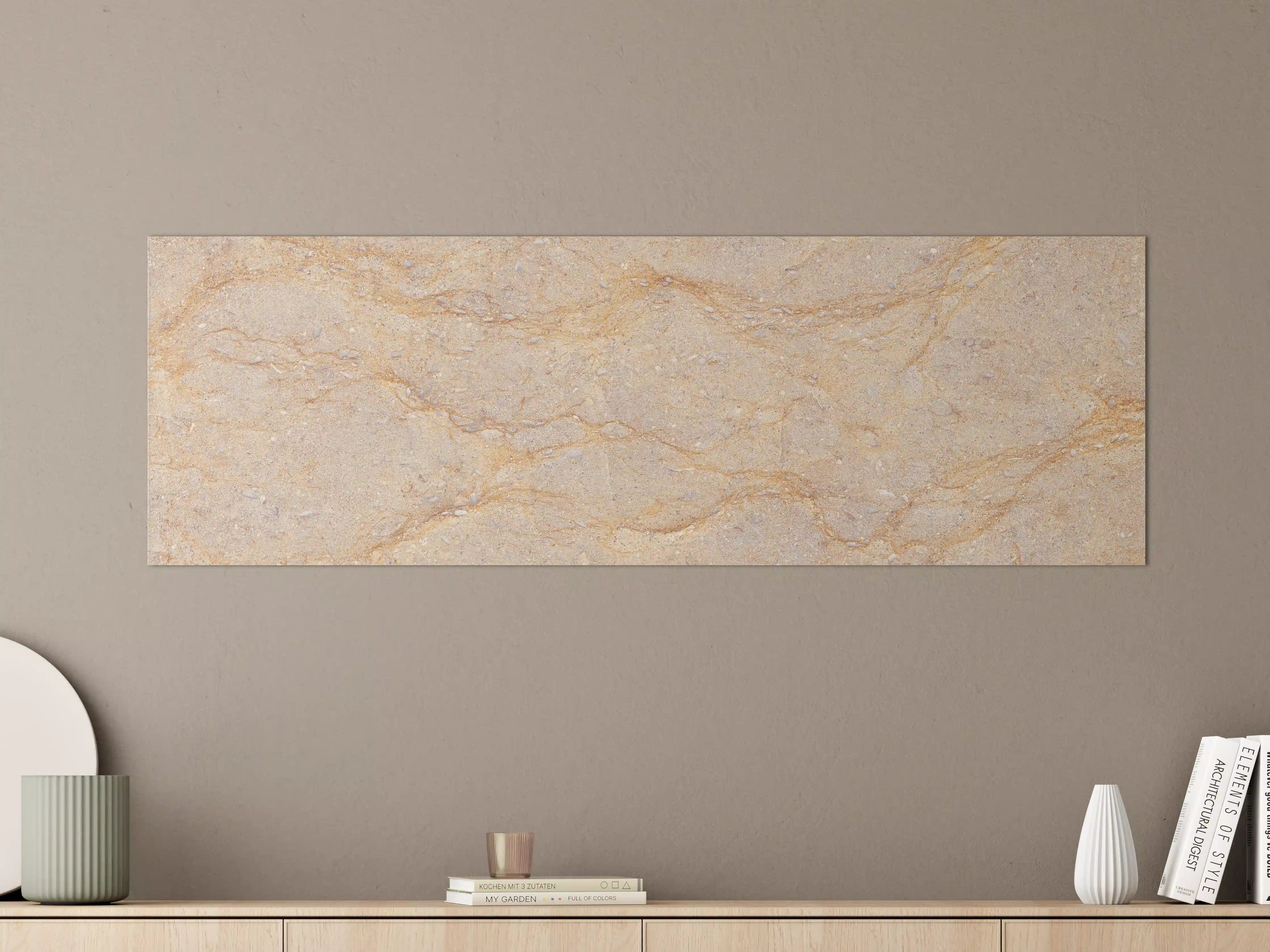 Große Wandbilder - Getünchte braune Marmorstruktur