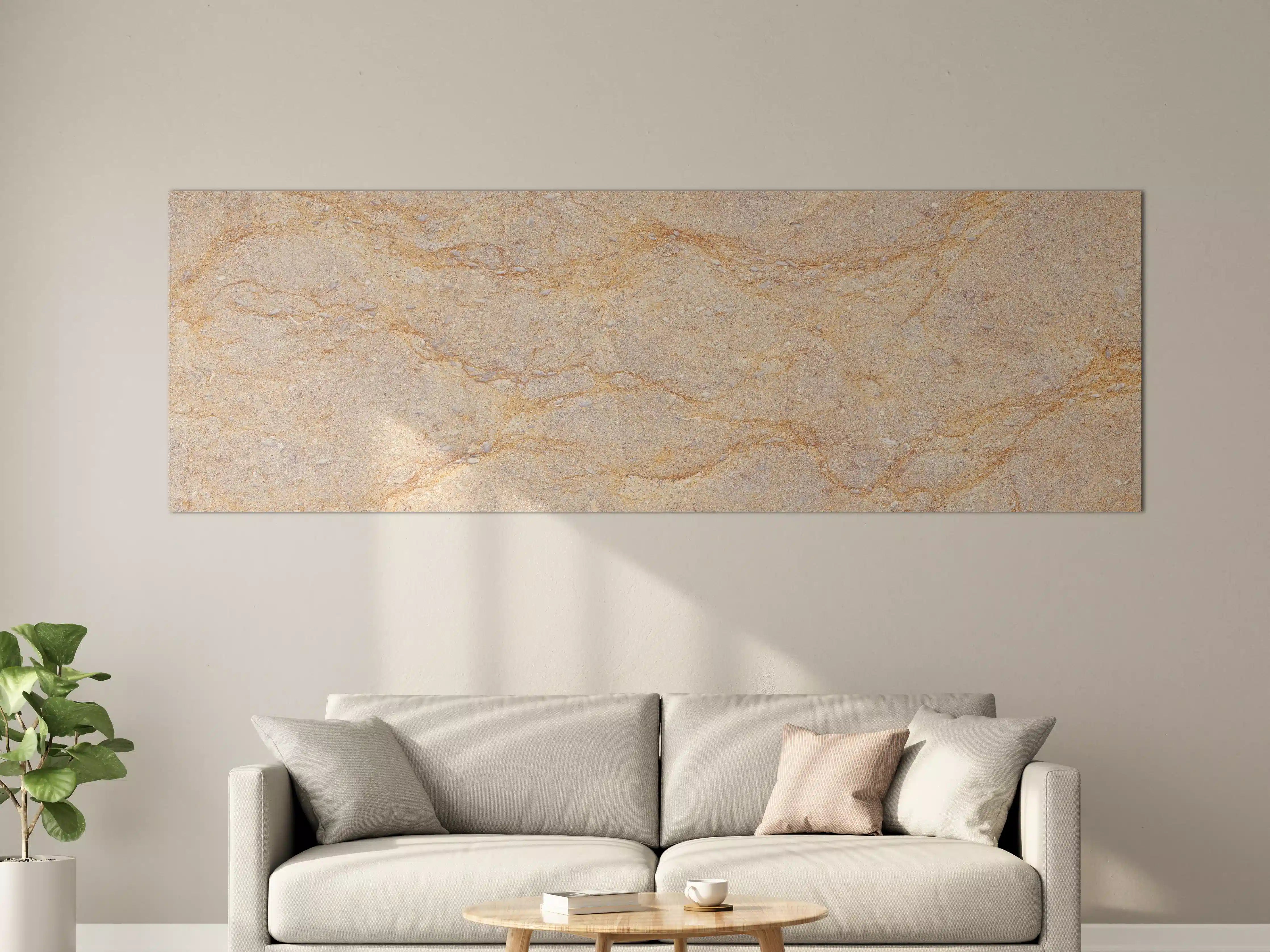 Große Wandbilder - Getünchte braune Marmorstruktur