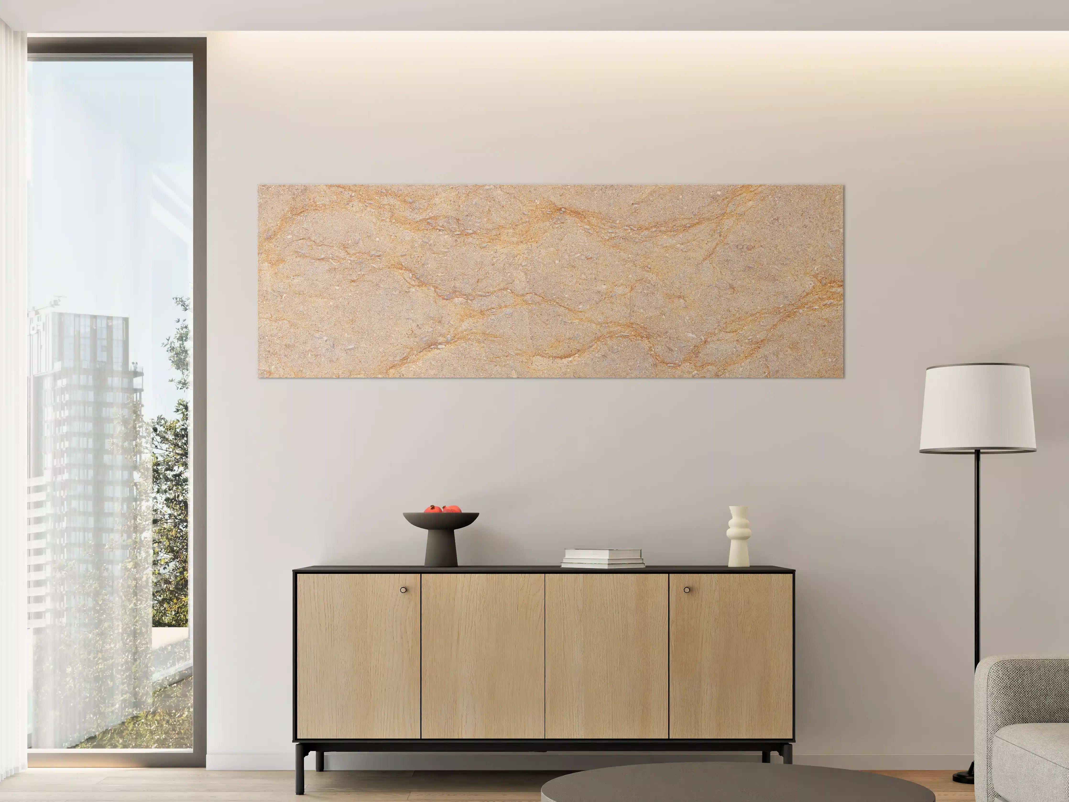 Große Wandbilder - Getünchte braune Marmorstruktur