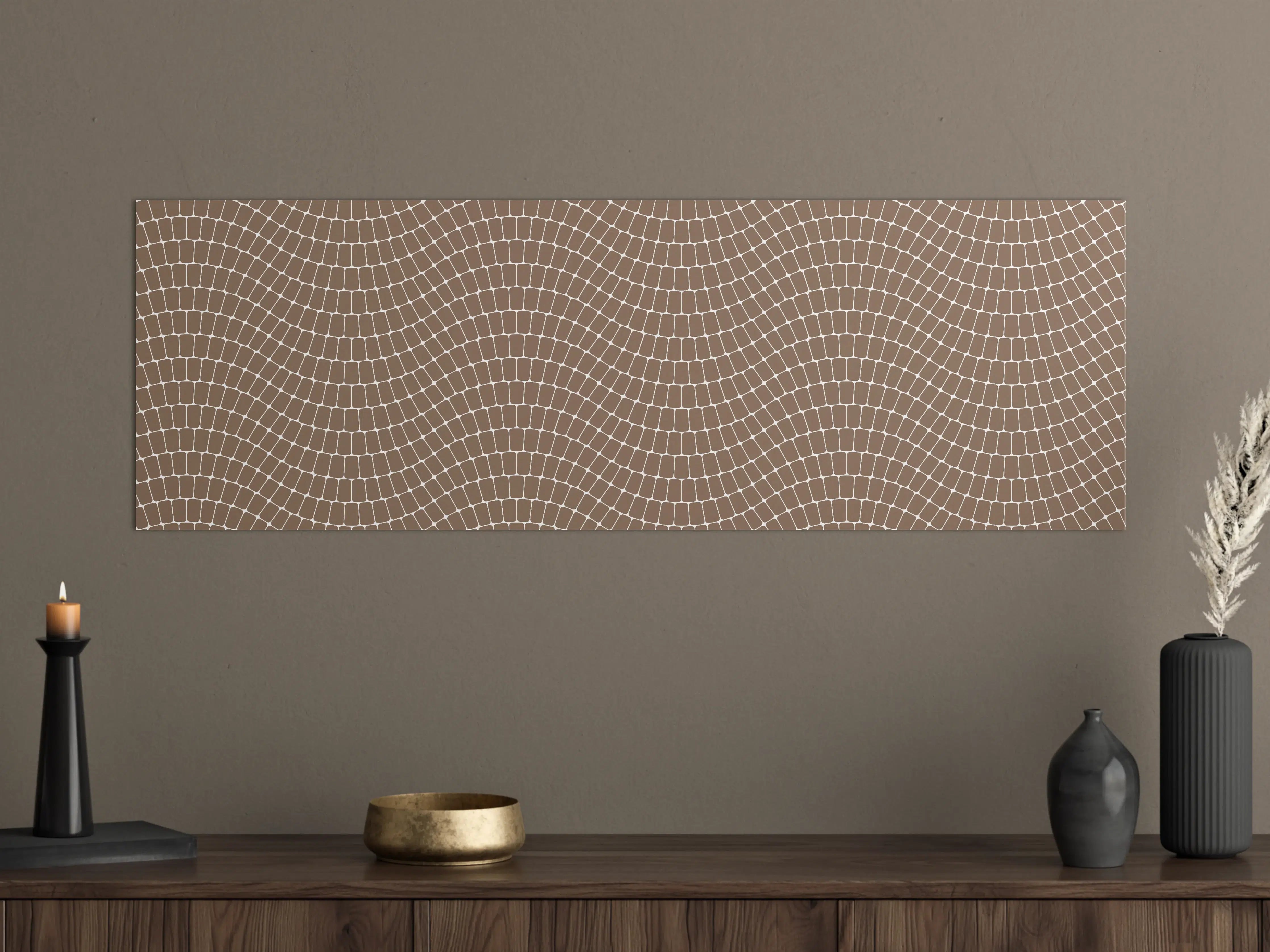 Große Wandbilder - Gewelltes Braun mit Mosaik-Struktur