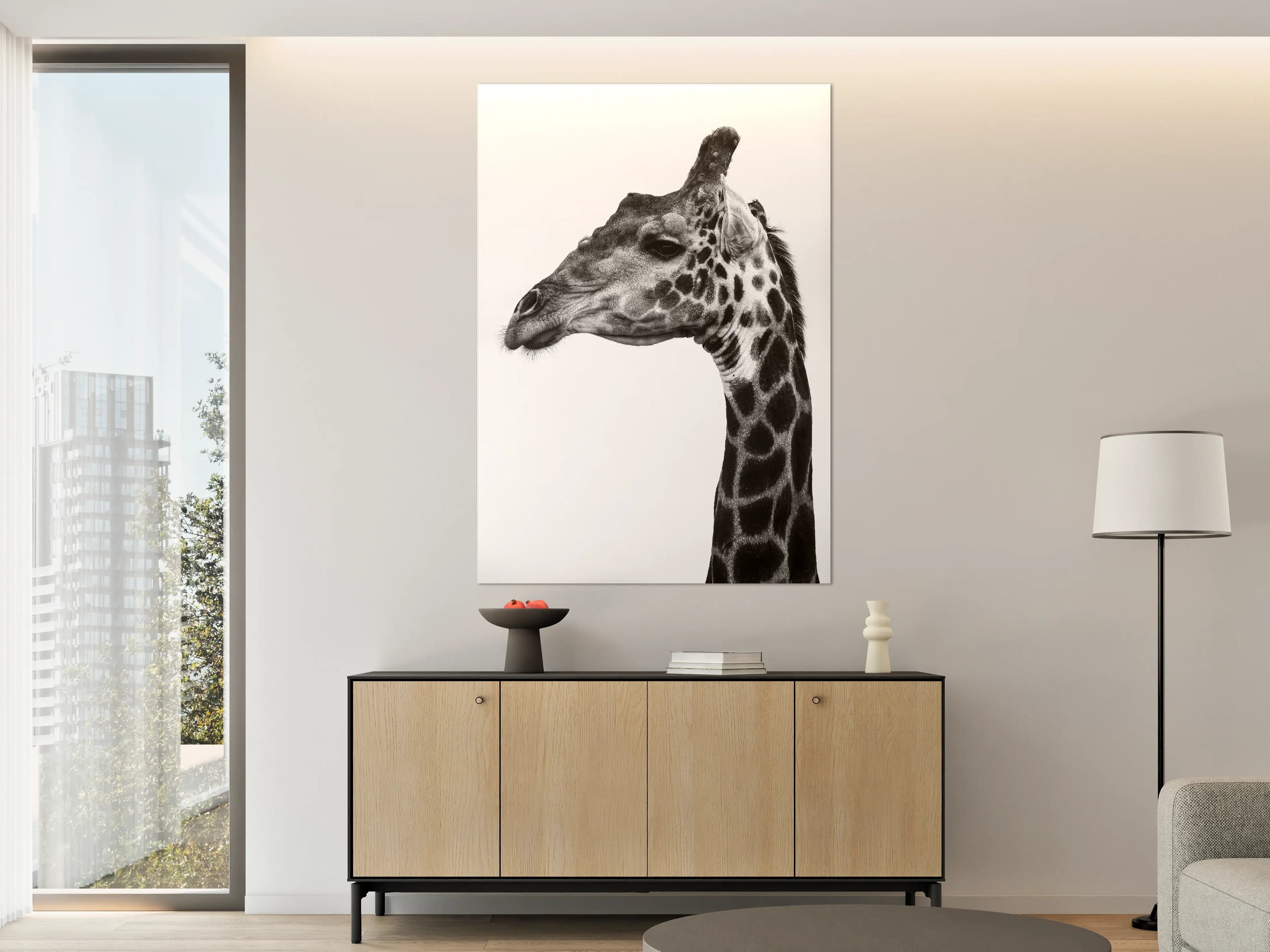 Große Wandbilder - Giraffe - schwarz-weiß
