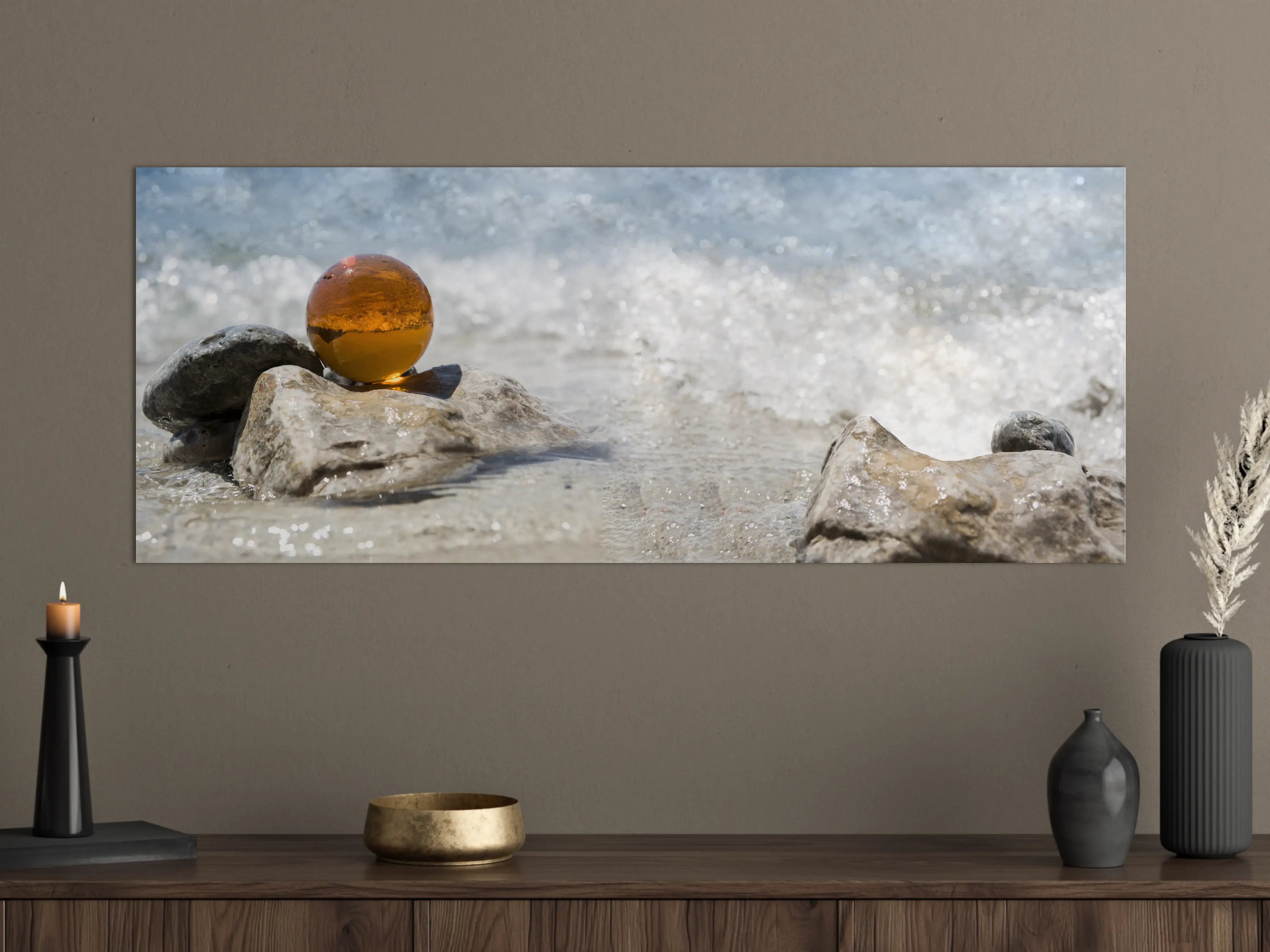 Große Wandbilder - Glaskugel am Strand