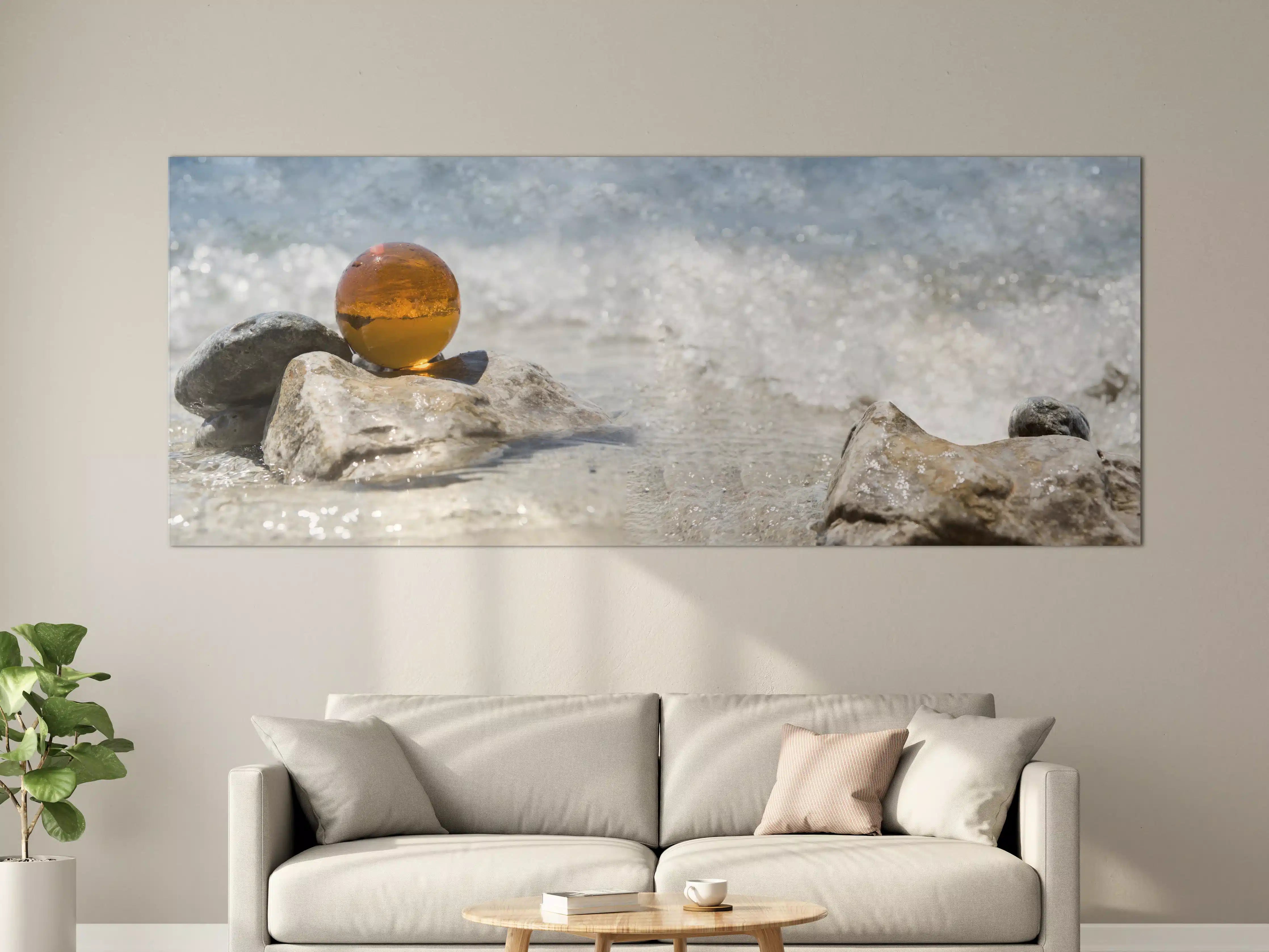 Große Wandbilder - Glaskugel am Strand