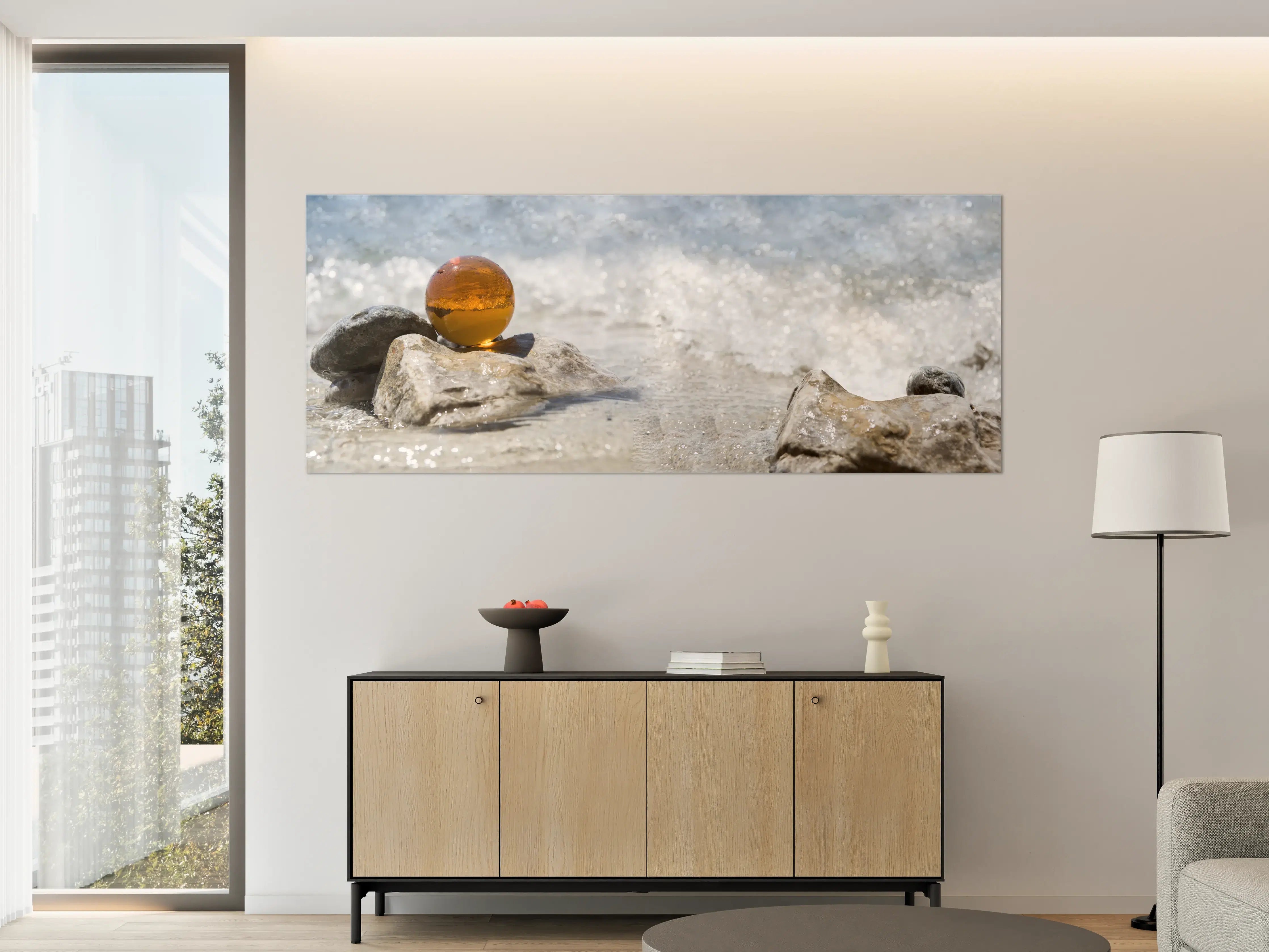 Große Wandbilder - Glaskugel am Strand