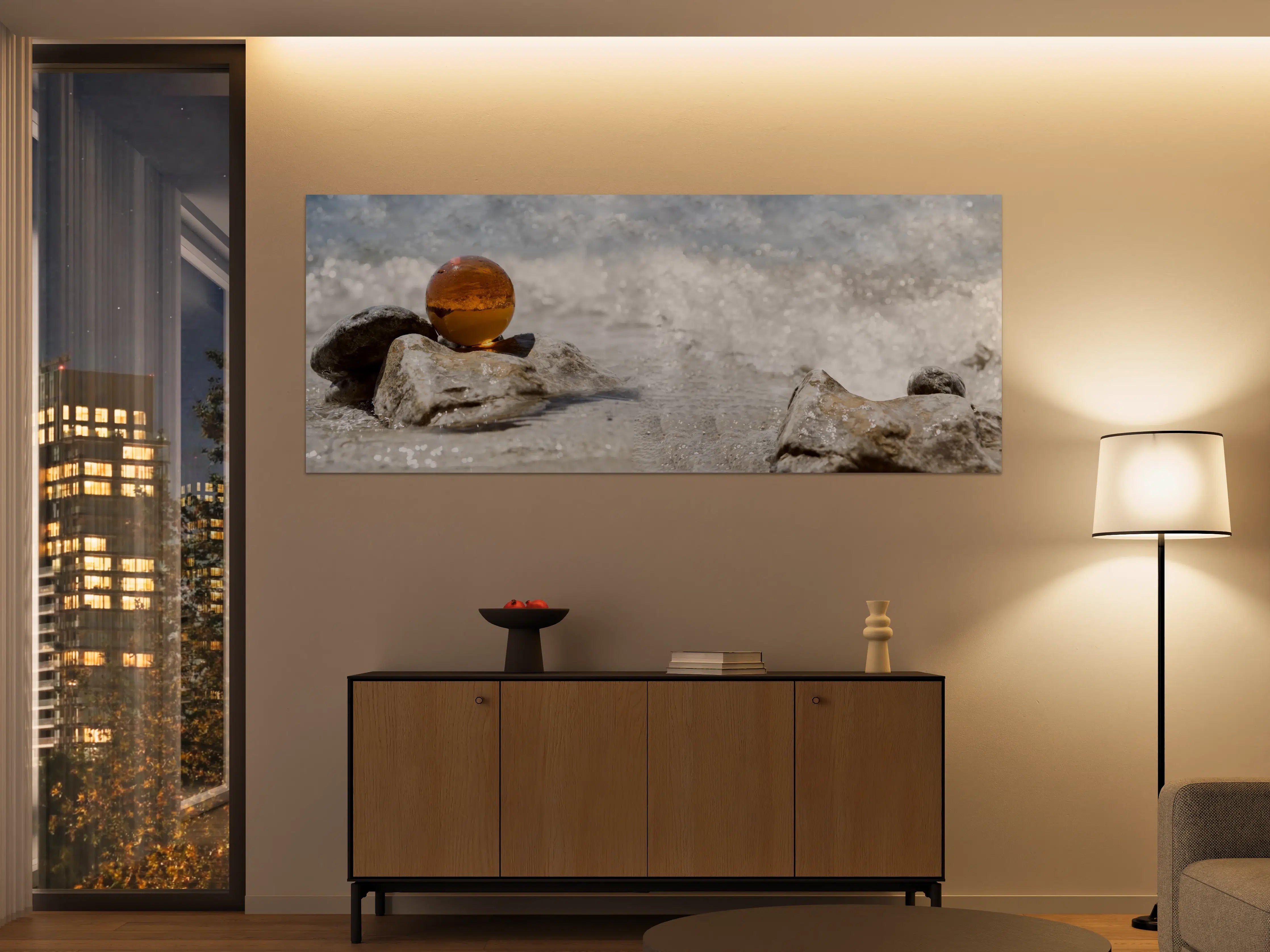 Große Wandbilder - Glaskugel am Strand