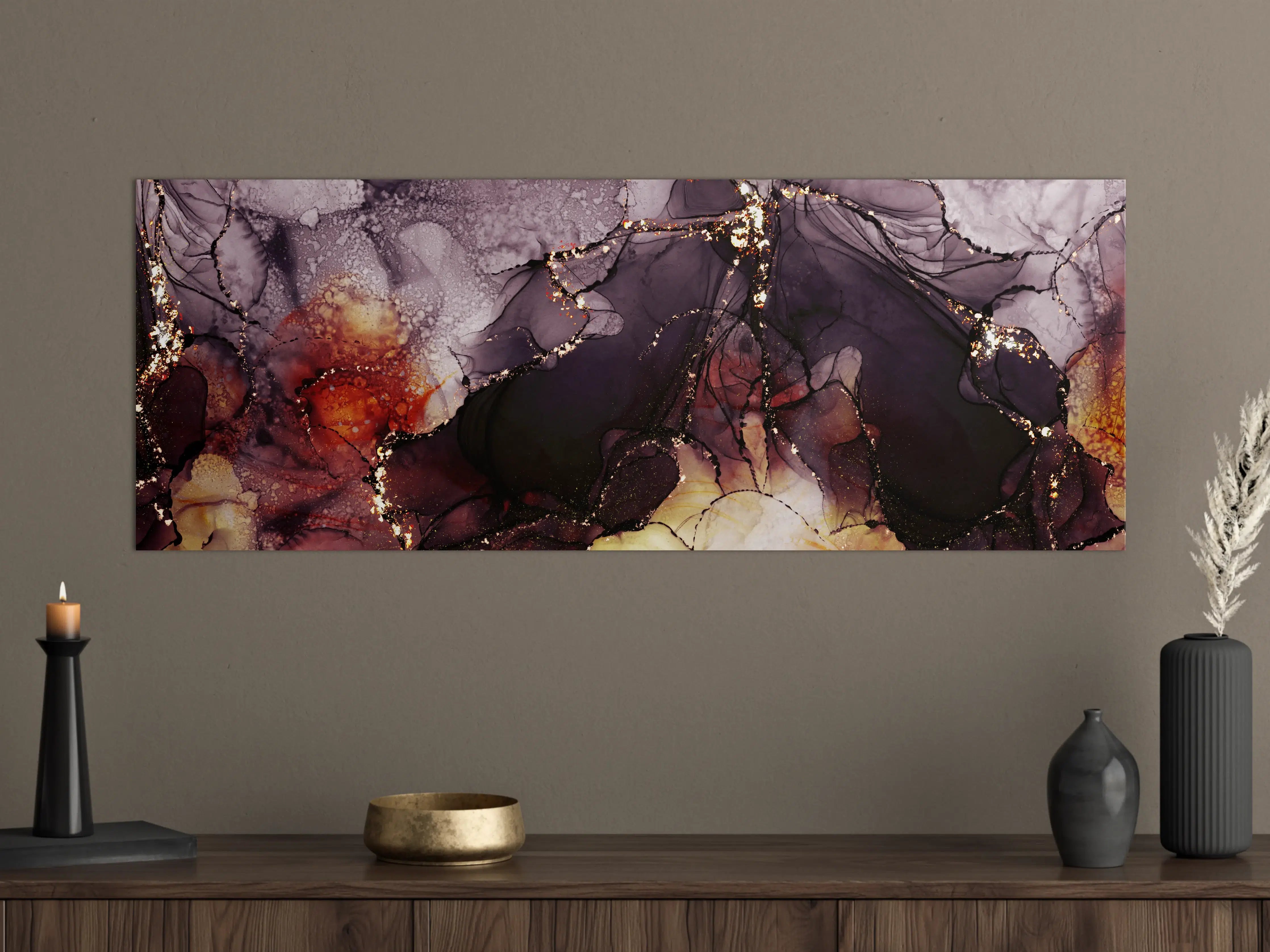 Große Wandbilder - Gold-Schimmer Fluid Art Design