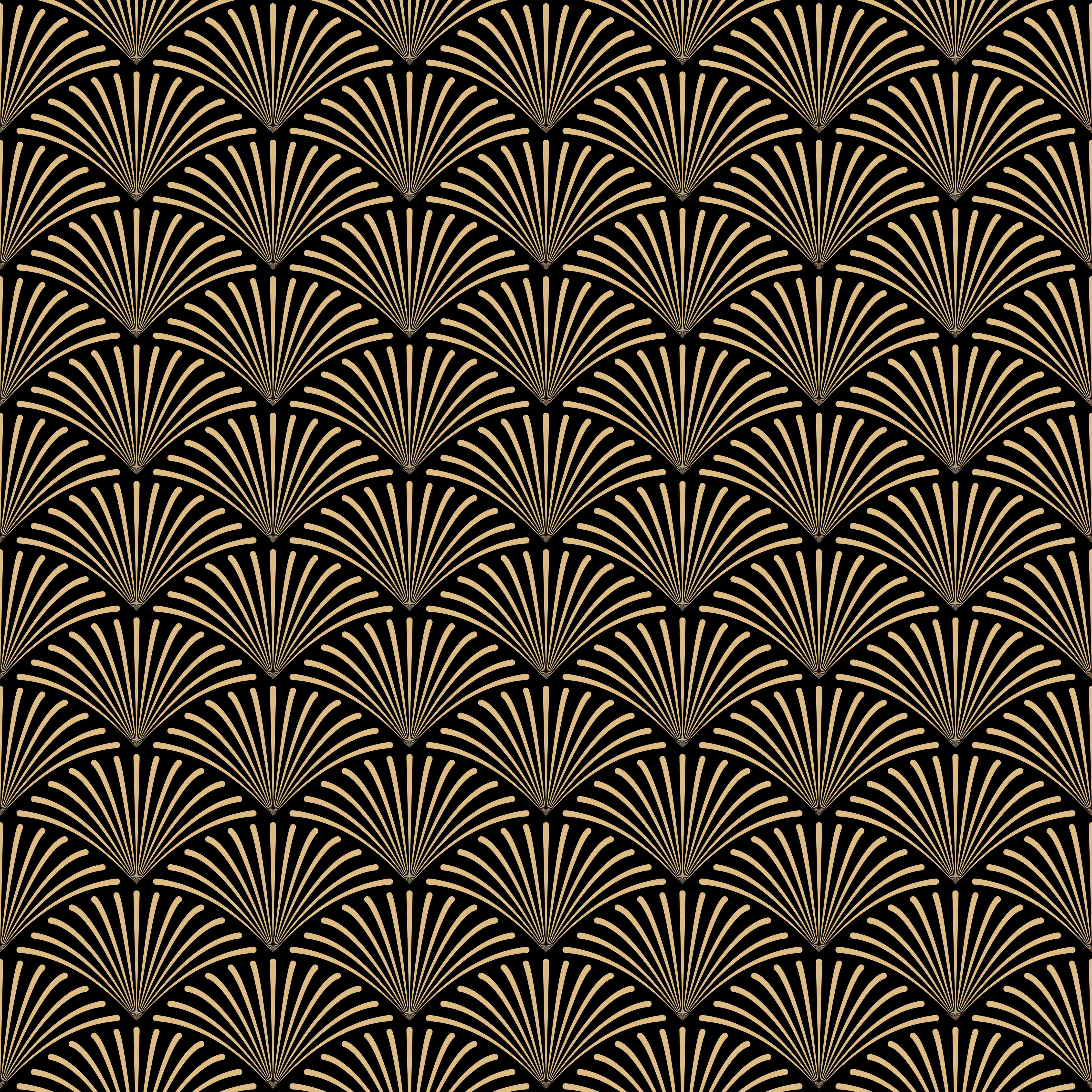 Große Wandbilder-Gold-Schwarz Art Déco Muster