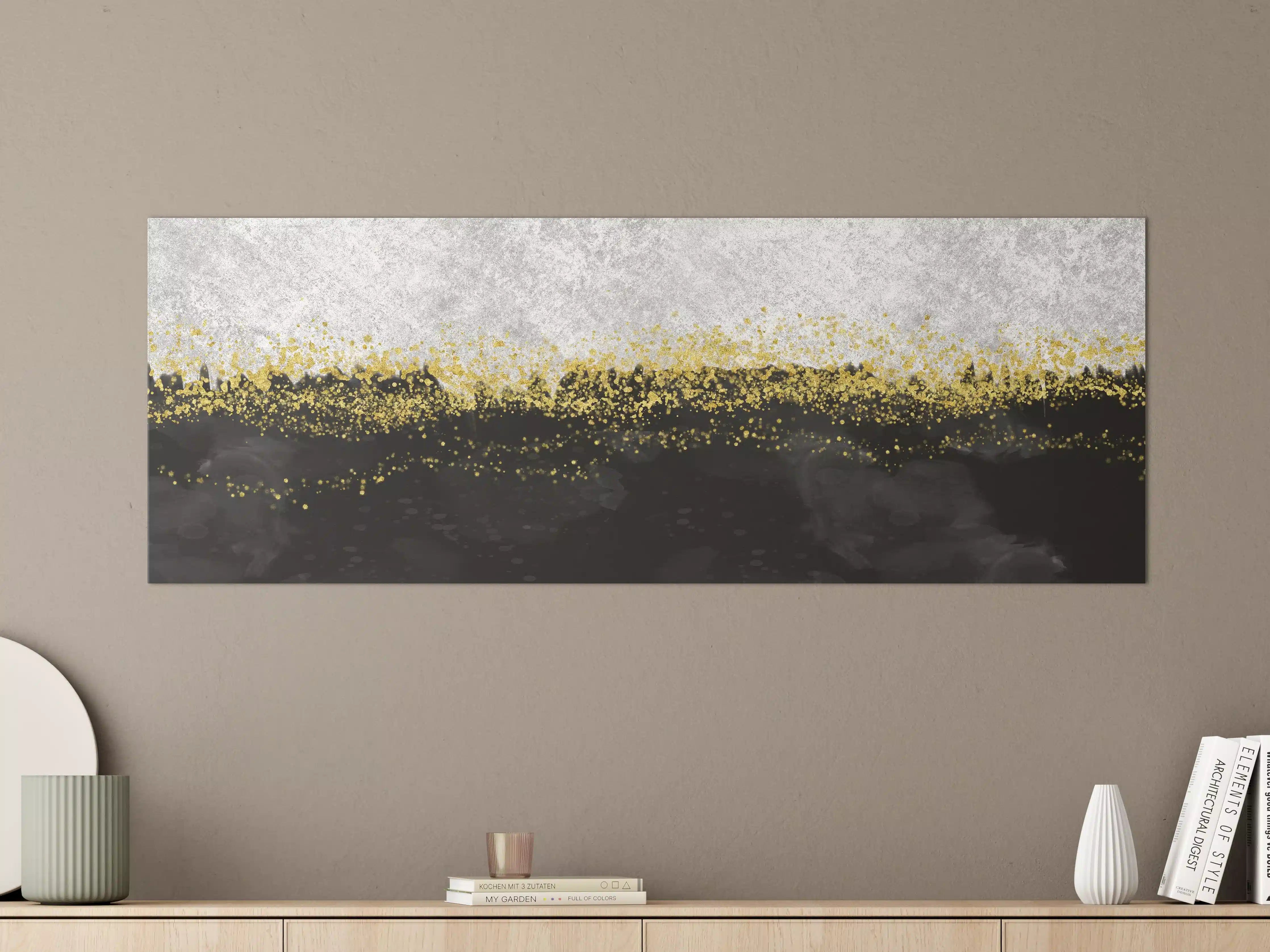 Große Wandbilder - Gold-Schwarz-Weiß Resin Geode