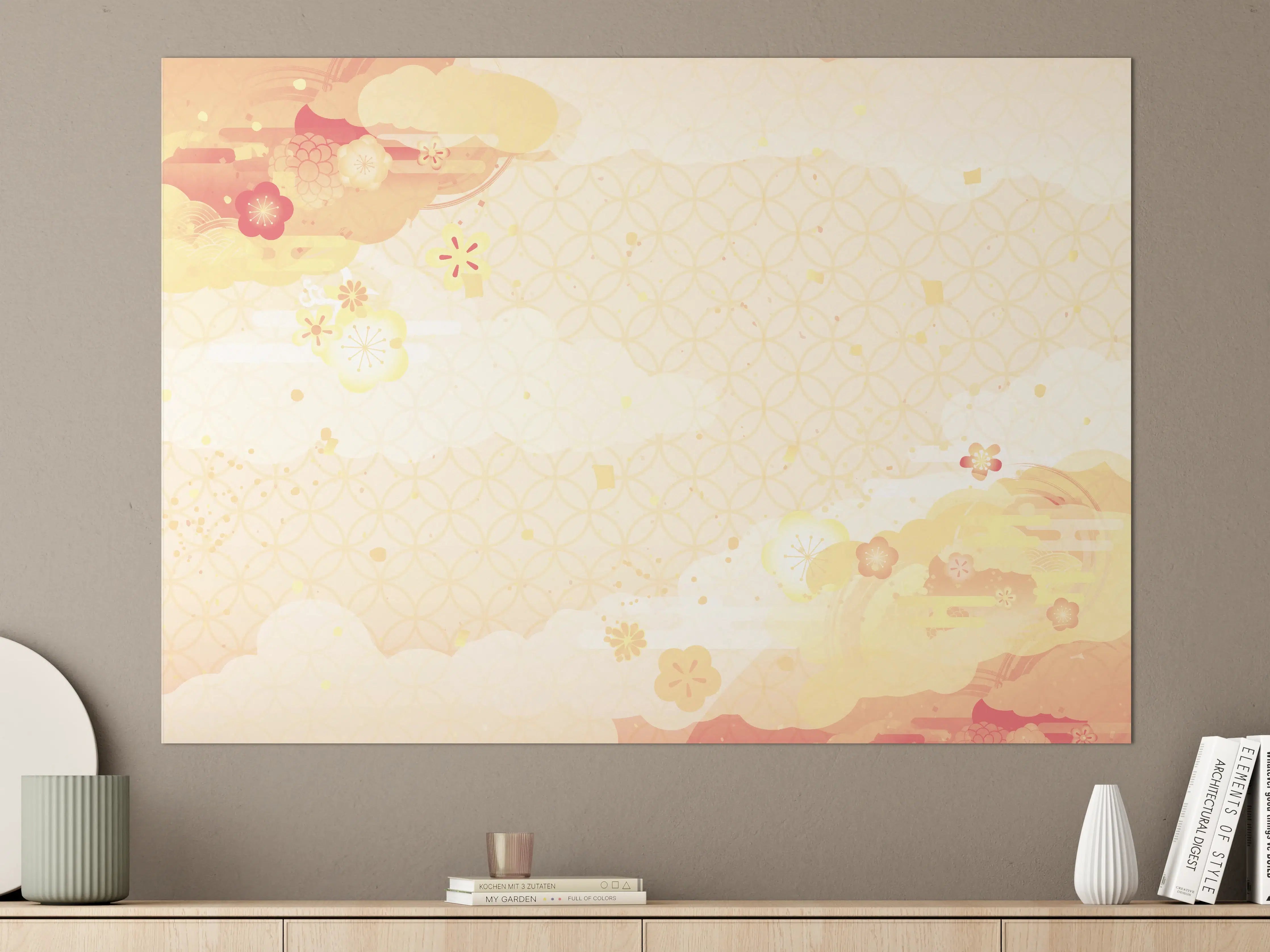 Große Wandbilder - Goldbeige Abstrakte Musterkunst