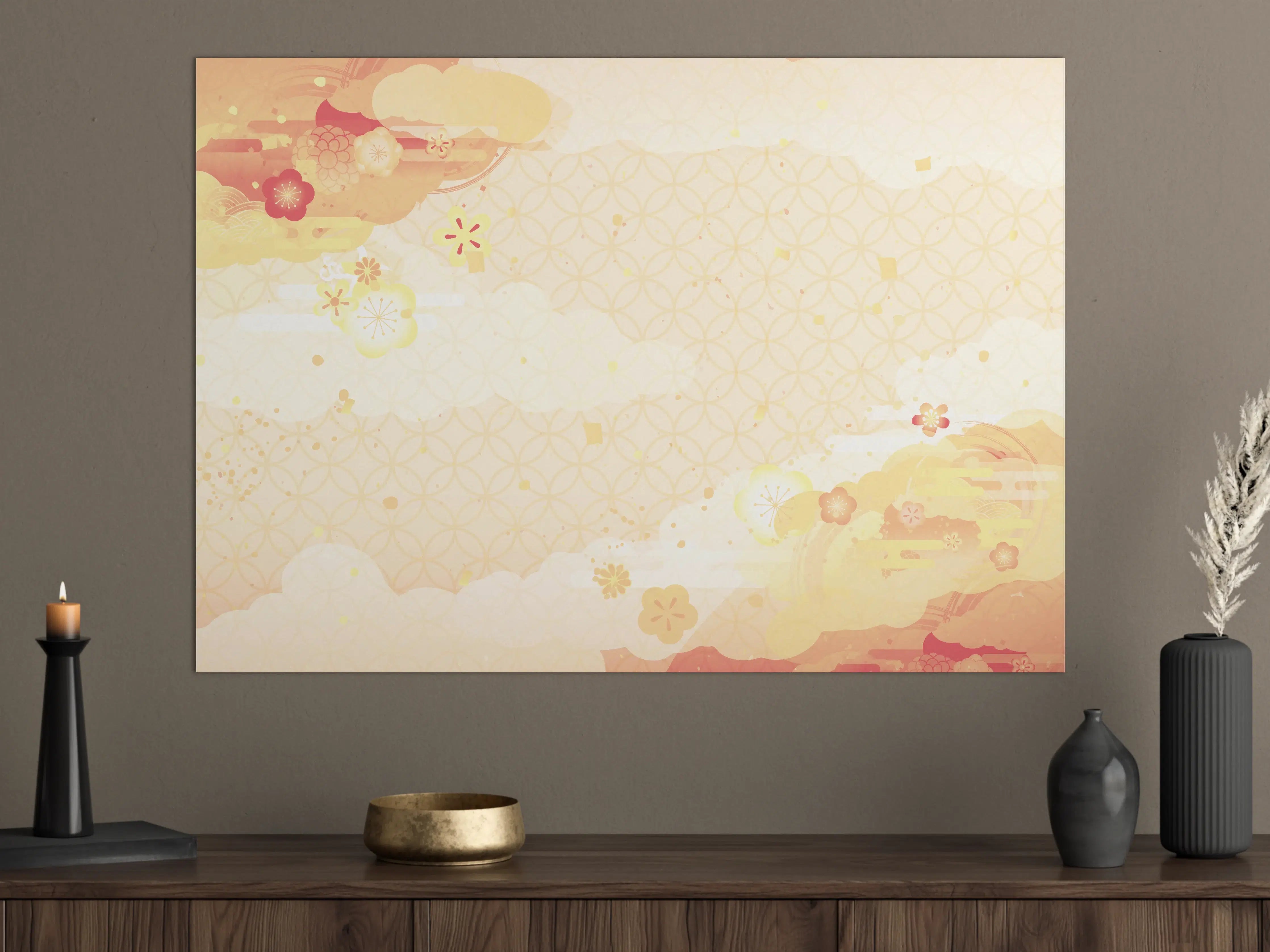 Große Wandbilder - Goldbeige Abstrakte Musterkunst